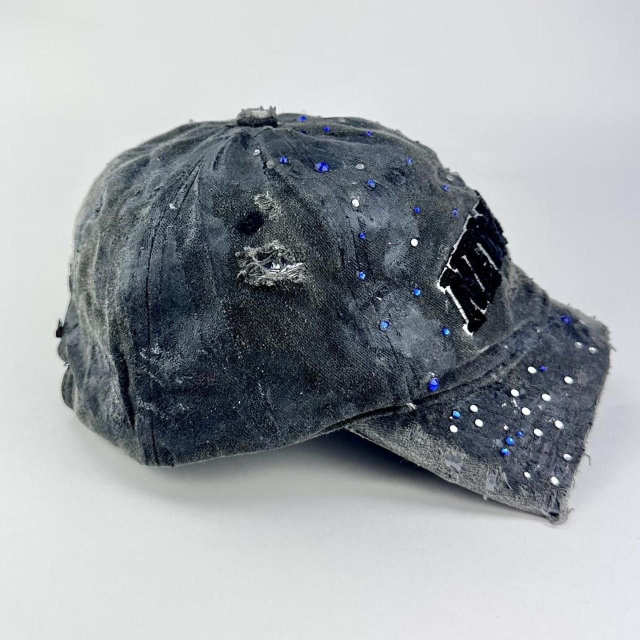 Other ASTROBOI* 'New York' Black & Blue Distressed Rhinestone Hat Size ONE SIZE - 6 Thumbnail