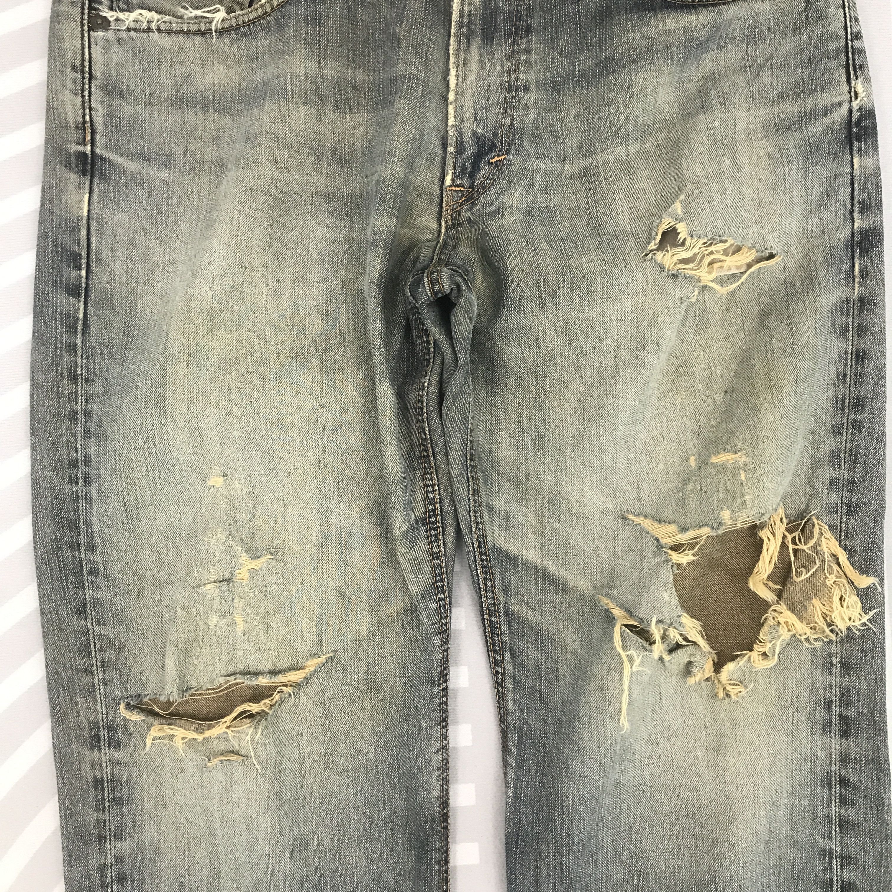 Edwin × Vintage Rusty Denim Edwin 503 Premium Distressed pants Size US 34 / EU 50 - 4 Thumbnail
