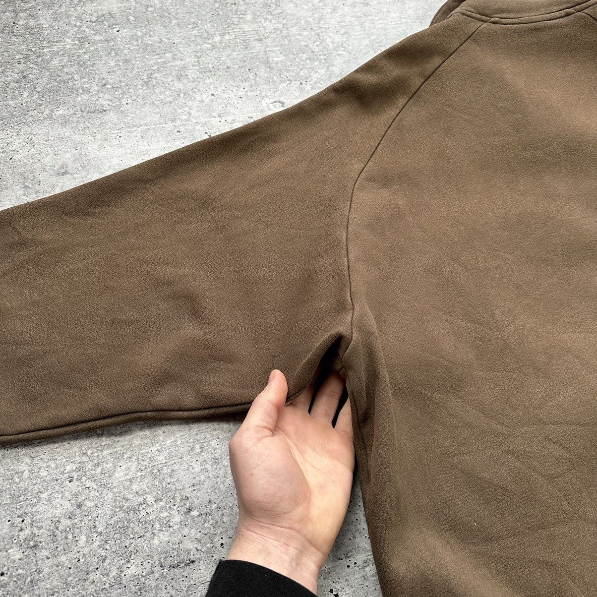 Nike × Vintage Nike Vintage 90s Center Logo Brown Faded 1/3 Zip Sweatshirt Size US XXL / EU 58 / 5 - 21 Thumbnail