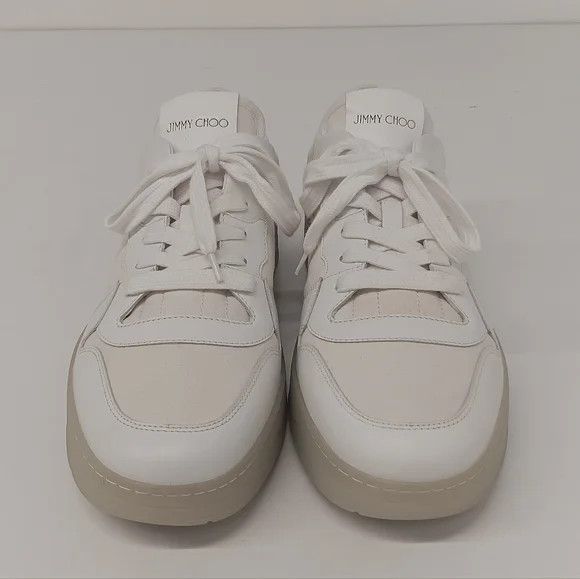 Jimmy Choo Jimmy Choo Men's White Florent Low-Top Sneakers - EU43/US10 Size US 10 / EU 43 - 3 Thumbnail