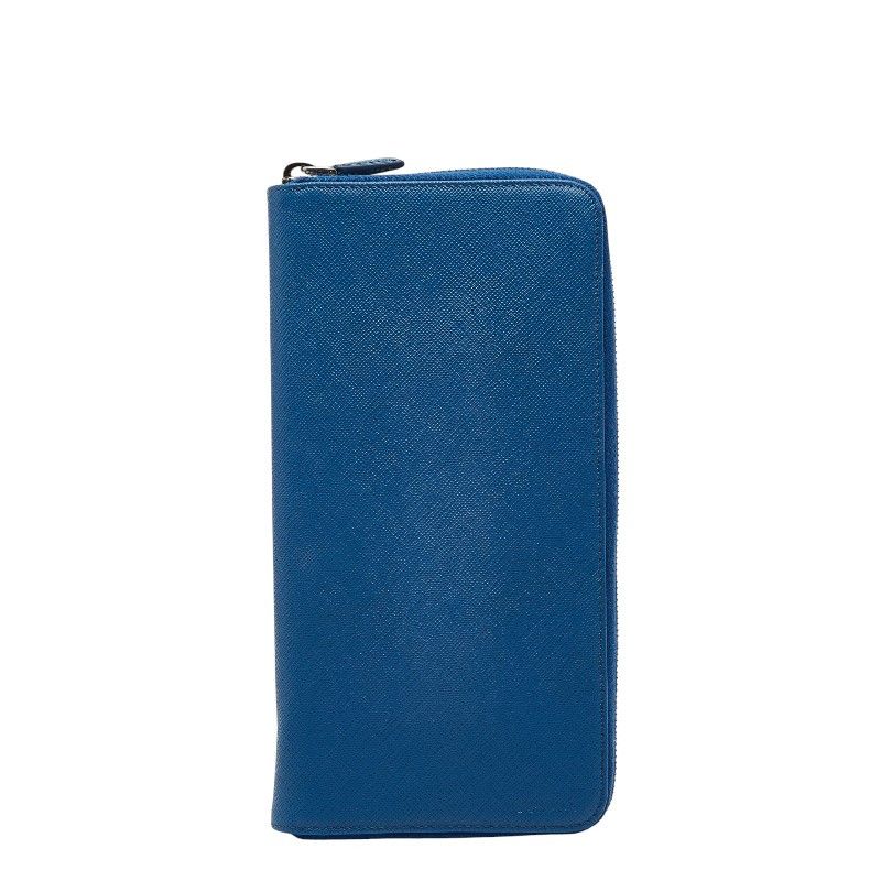 Prada Prada Saffiano Leather Long Wallet Leather Long Wallet Duty Free For Usa in Blue, Women's