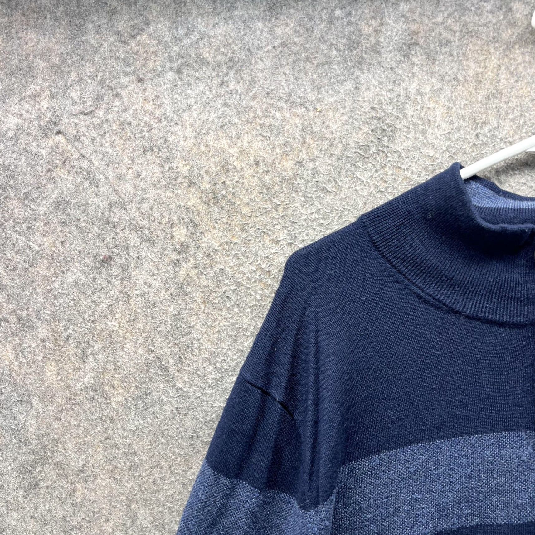 Brooks Brothers Brooks Brothers Sweater Mens XL Blue Wool Stripe Mock Neck Henley Knit Pullover Size US XL / EU 56 / 4 - 6 Thumbnail