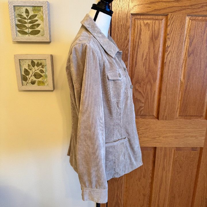 Croft & Barrow Croft & Barrow Jacket Womens M Beige Corduroy Blazer Button Size M / US 6-8 / IT 42-44 - 4 Thumbnail
