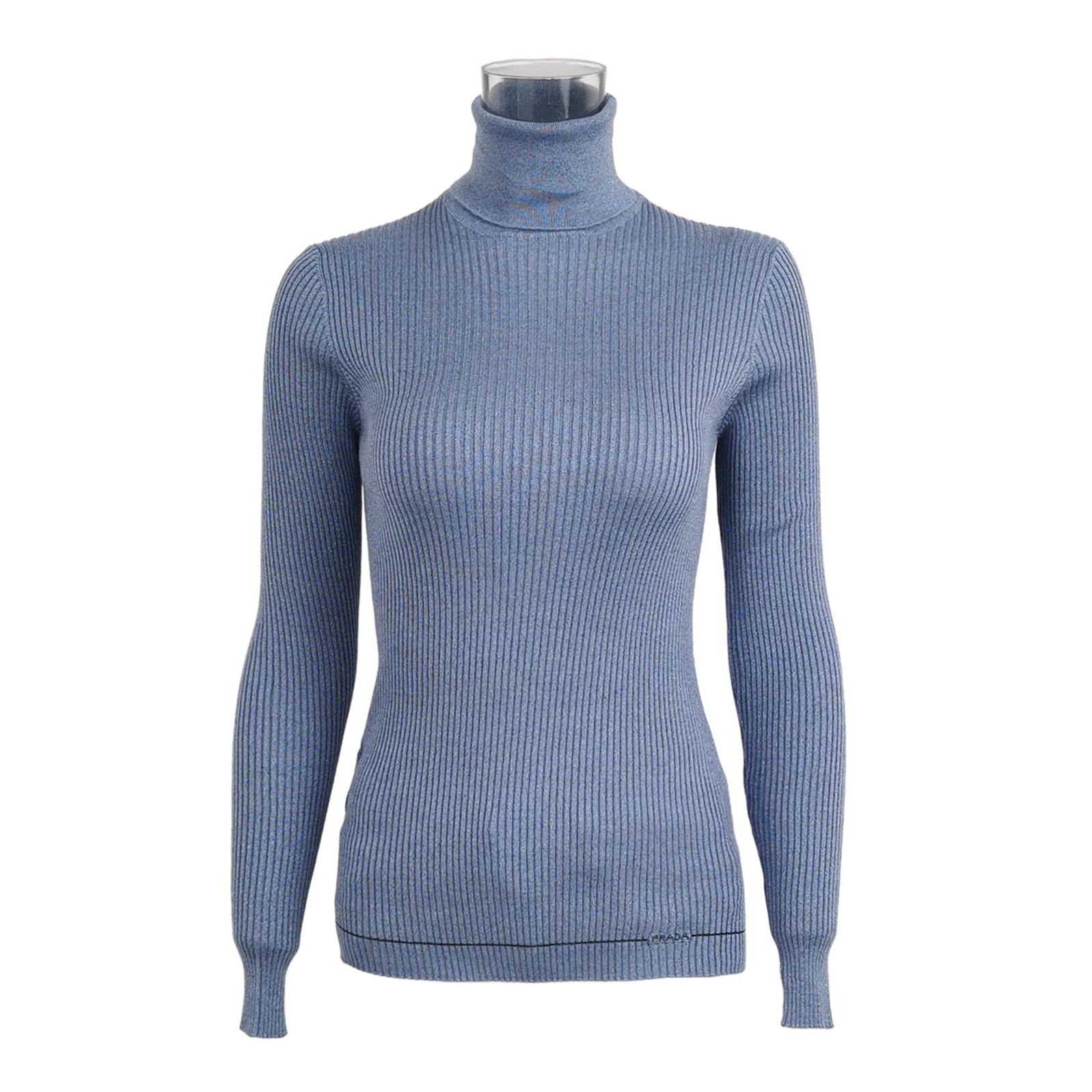 Prada Plain Turtleneck Ribbed Knit Sweater 0089