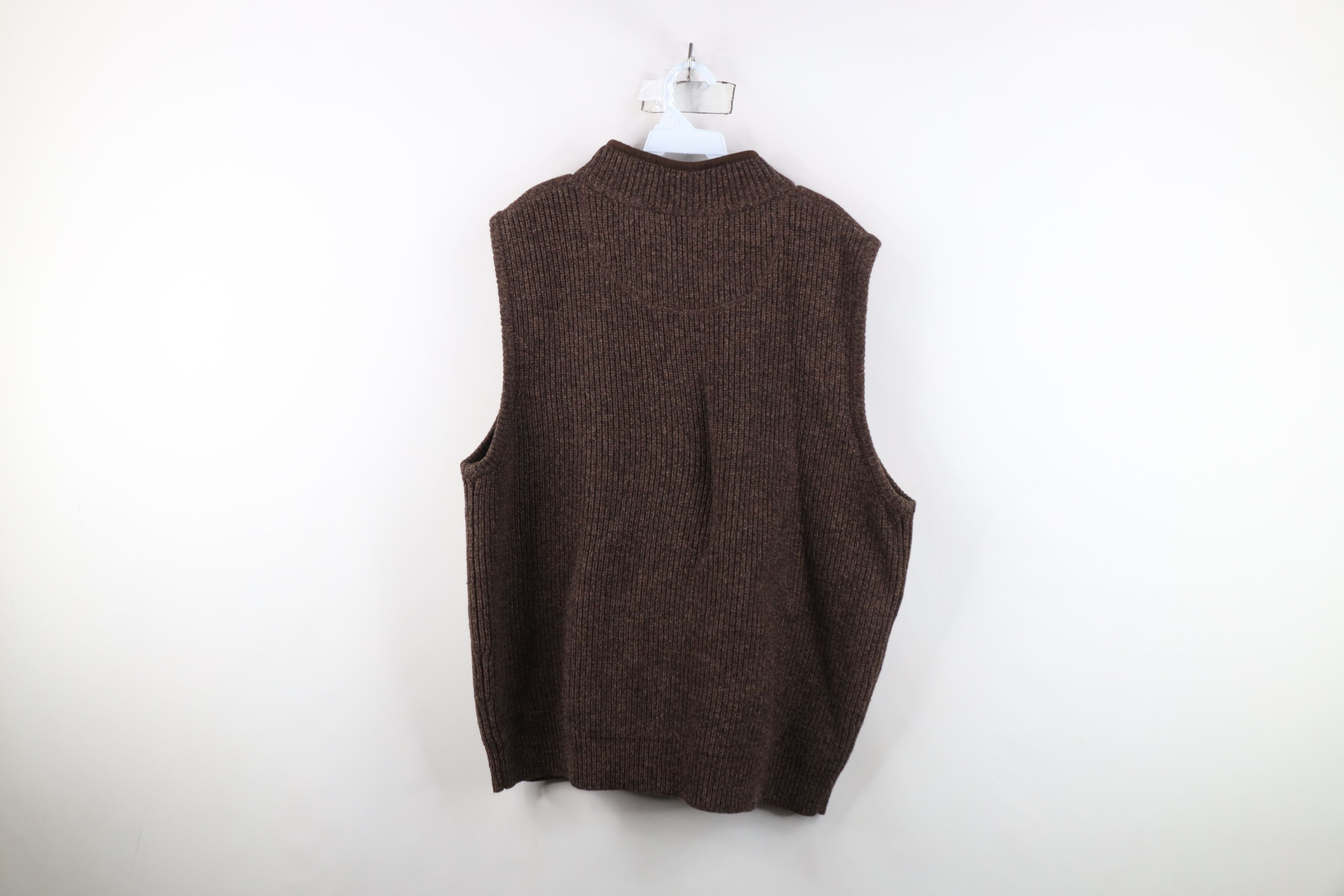 L.L. Bean Vintage LL Bean Merino Ribbed Knit Sweater Vest Jacket Brown Size US XL / EU 56 / 4 - 9 Thumbnail