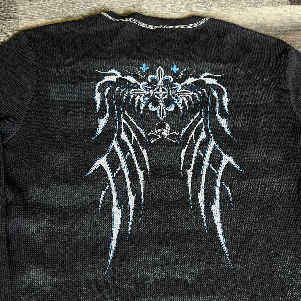 Affliction Vintage 2000s Salvation Cross Wings Thermal Longsleeve Tee Size US M / EU 48-50 / 2 - 4 Thumbnail