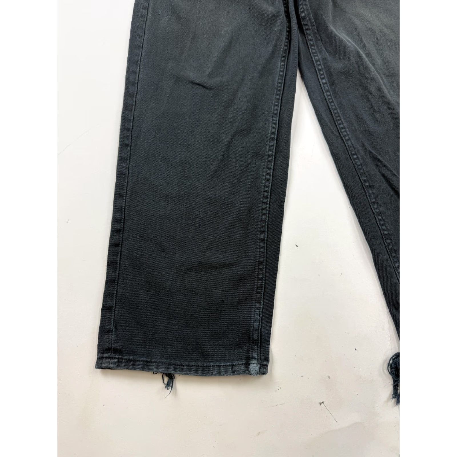 Denime Gromer Jeans Mens 32x30 Black Wide-Leg Relaxed Fit Distressed Denim Dark Wash Size US 32 / EU 48 - 3 Thumbnail