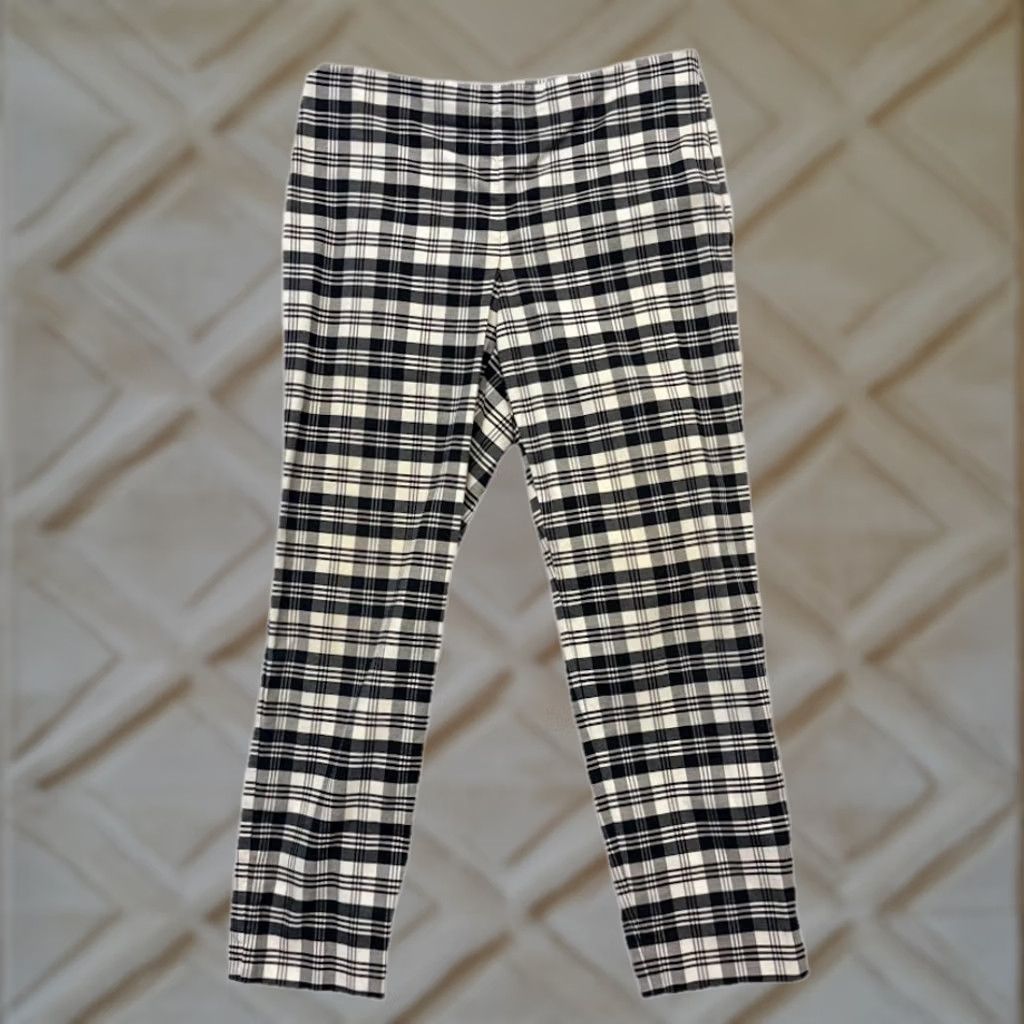 Talbots Talbots Sutton Black & White Plaid Side Zip Ankle Pant Womens Size 4P PETITE Size 27" / US 4 / IT 40 - 1 Thumbnail