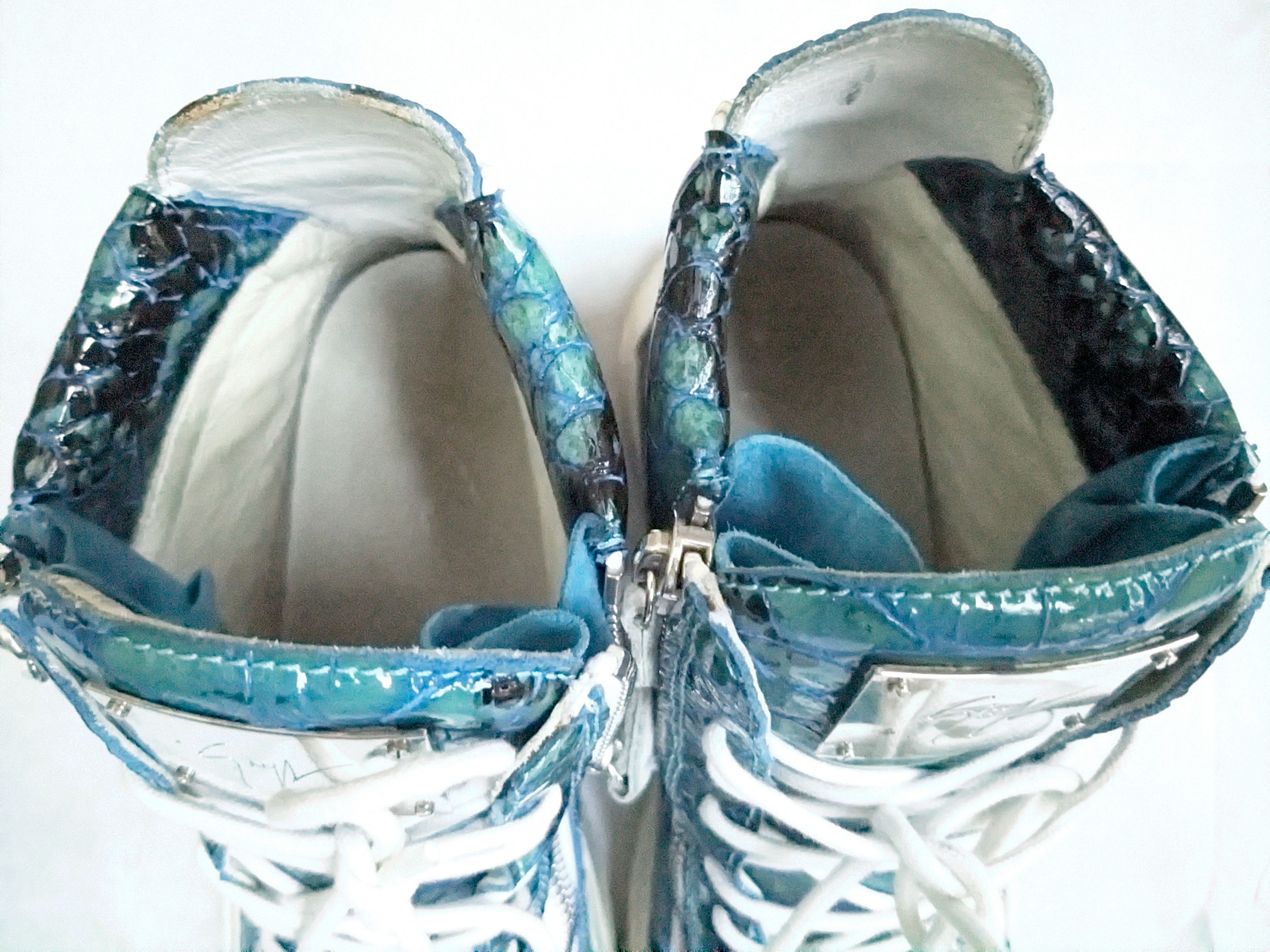 Giuseppe Zanotti Giuseppe Zanotti Sneakers Blue White 10 43 High Tops Snake Size US 10 / EU 43 - 6 Thumbnail