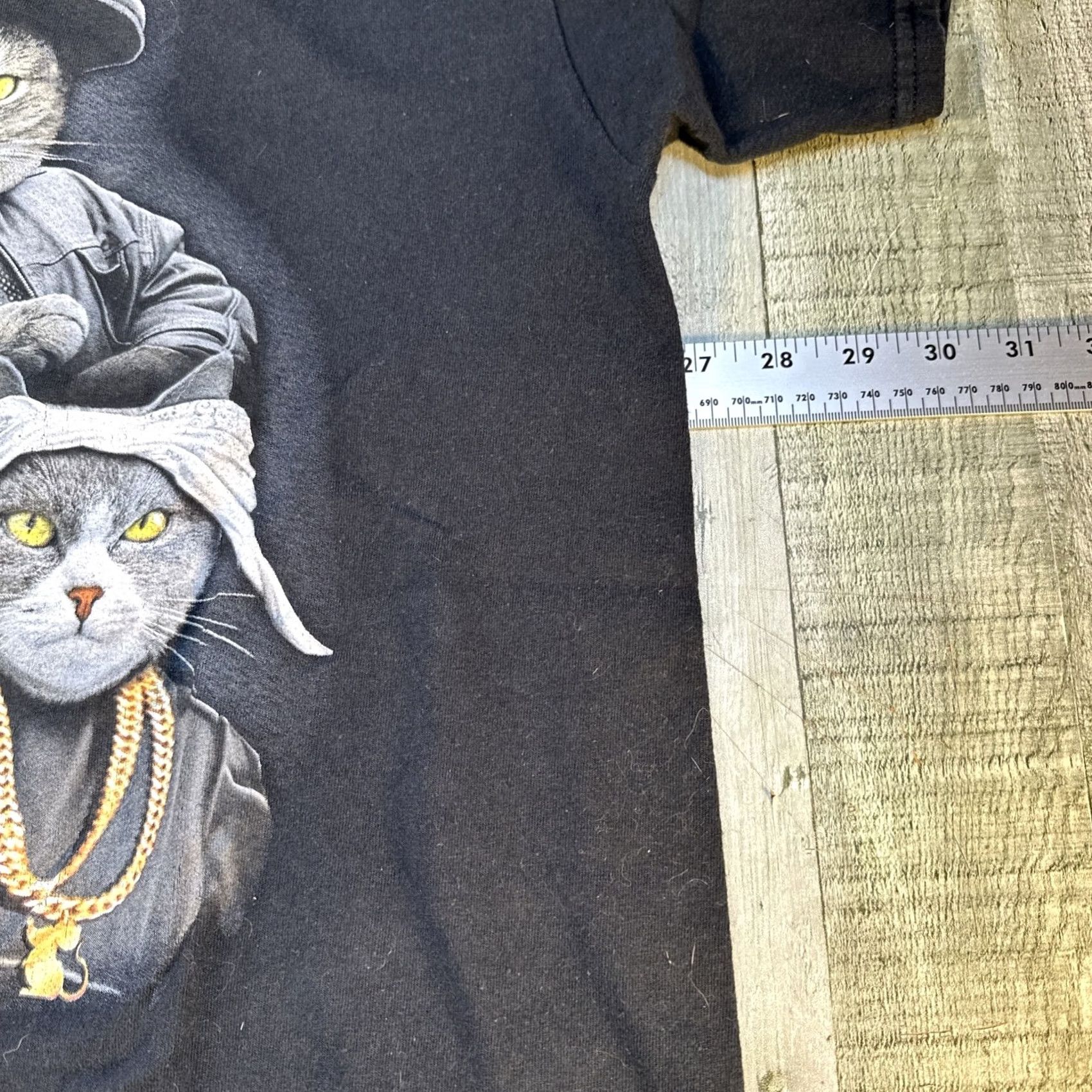 Vintage VINTAGE DOM Art Co. Hug Life Thug Cats Hip Hop T-Shirt Large Black Unisex Adults Short Sleeve Mens Womens Size US L / EU 52-54 / 3 - 4 Thumbnail