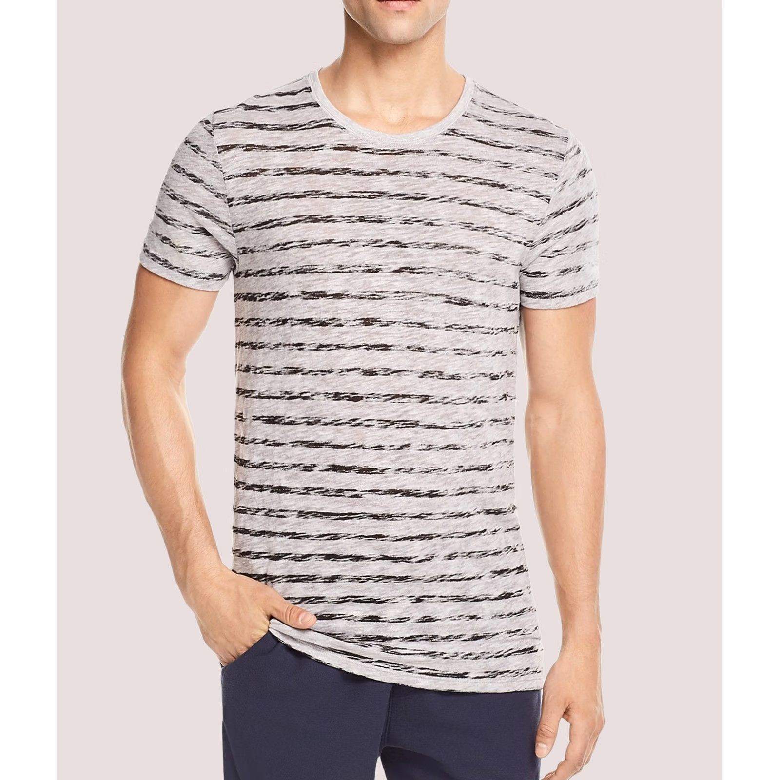 Vintage ATM Mens Painted Stripe T-Shirt Grey Medium Size US M / EU 48-50 / 2 - 1 Preview