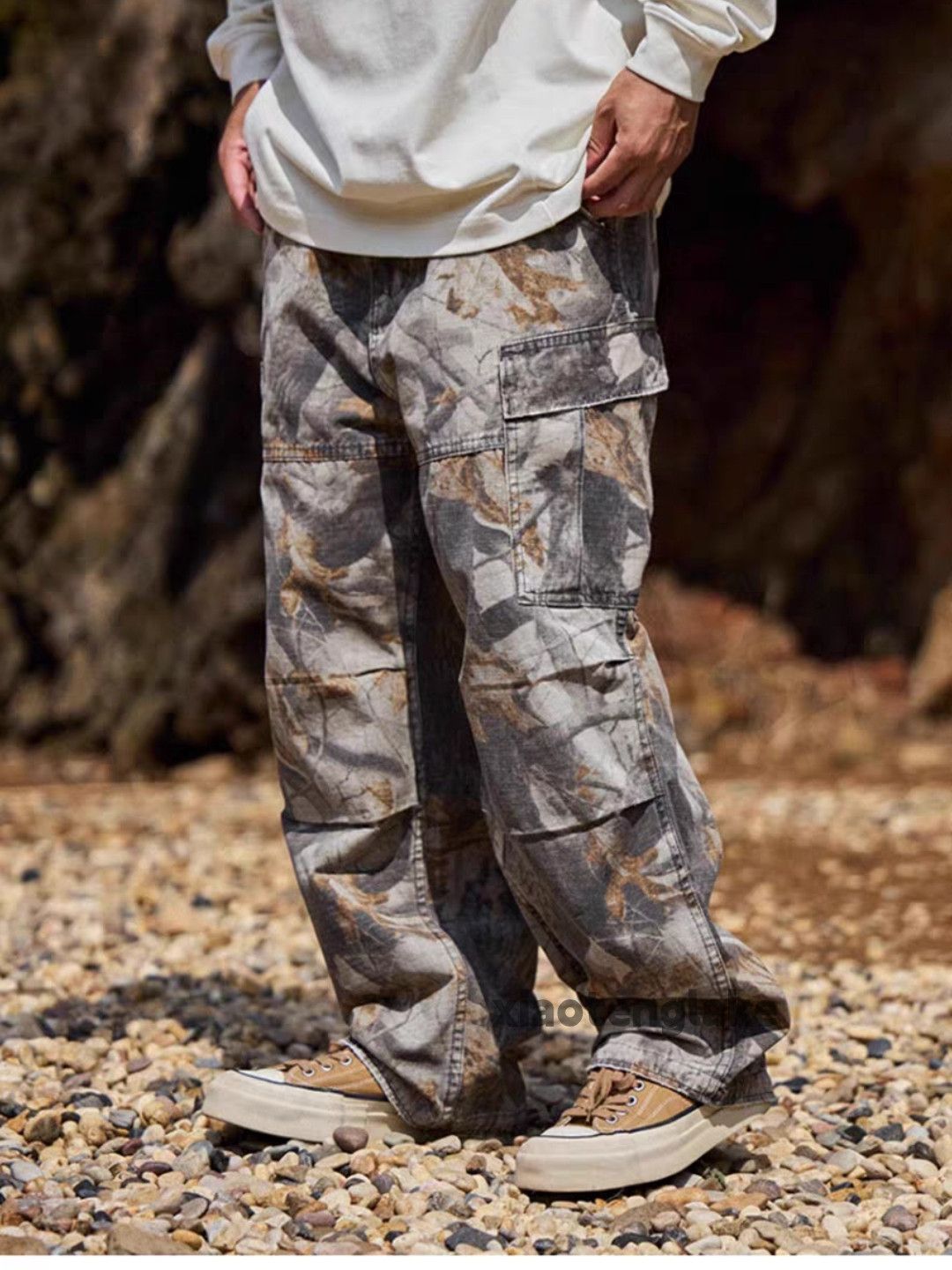Designer × Japanese Brand × Vintage washed faded outdoor camo loose baggy cargo pants Size US 30 / EU 46 - 1 Thumbnail