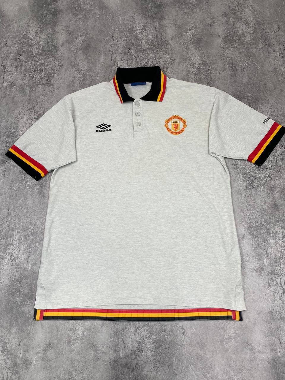 Umbro Umbro Manchester United Men Polo Shirt Grey 19961997 Vintage Size US XL / EU 56 / 4 - 1 Thumbnail