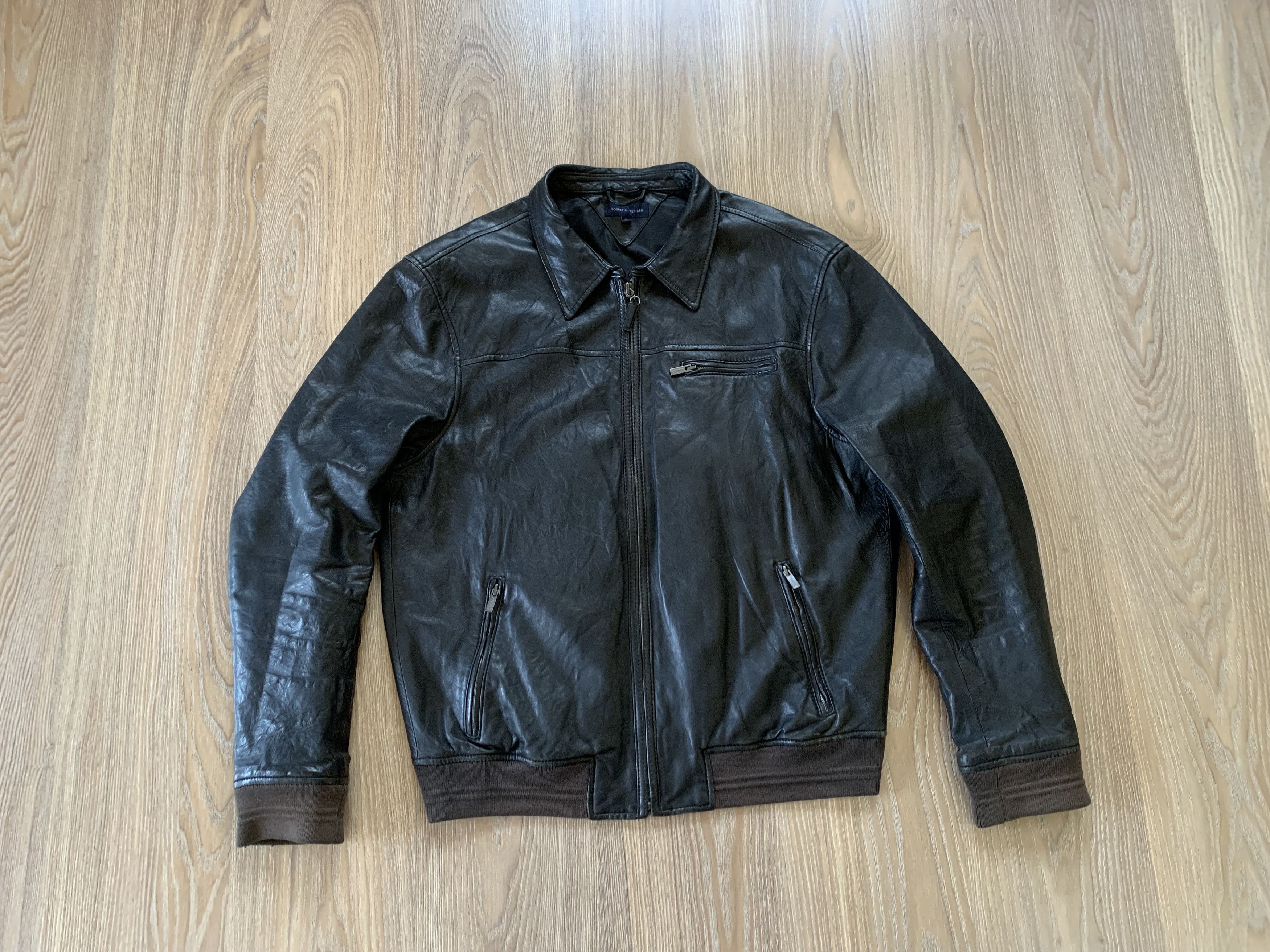 Tommy Hilfiger × Vintage Tommy Hilfiger Vintage Leather Jacket Size US M / EU 48-50 / 2 - 1 Thumbnail