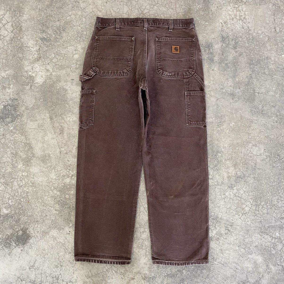 Carhartt × Vintage VTG Carhartt Double Knee Faded Brown Carpenter Work Pants Size US 34 / EU 50 - 16 Thumbnail