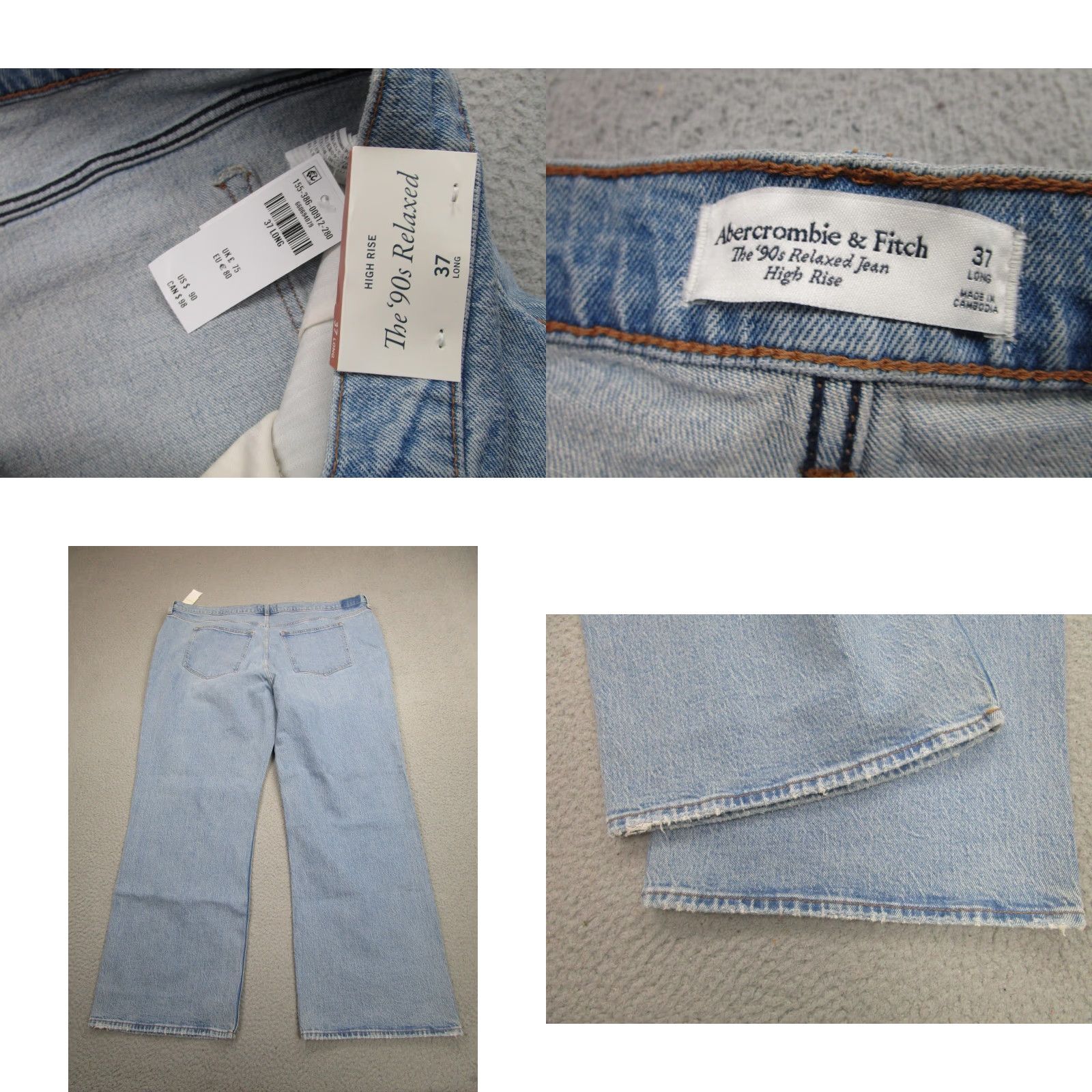 Abercrombie & Fitch Abercrombie & Fitch Jeans Women 24 Regular Long High Rise Blue 90s Relaxed Style Size 42" / US 20 - 8 Thumbnail