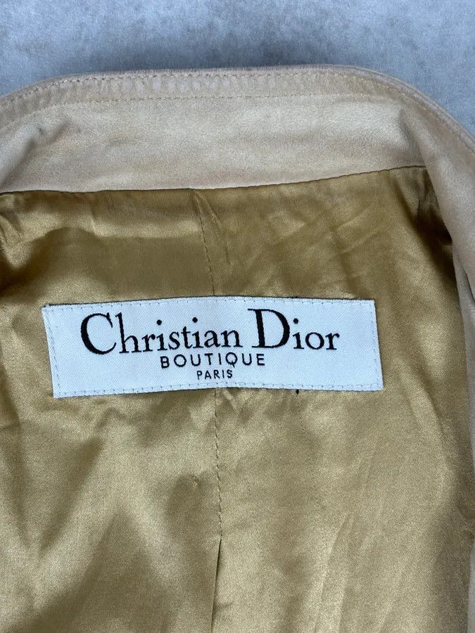 Dior AW2005 Christian Dior Beige Asymmetrical Officer Leather Jacket Size S / US 4 / IT 40 - 11 Thumbnail