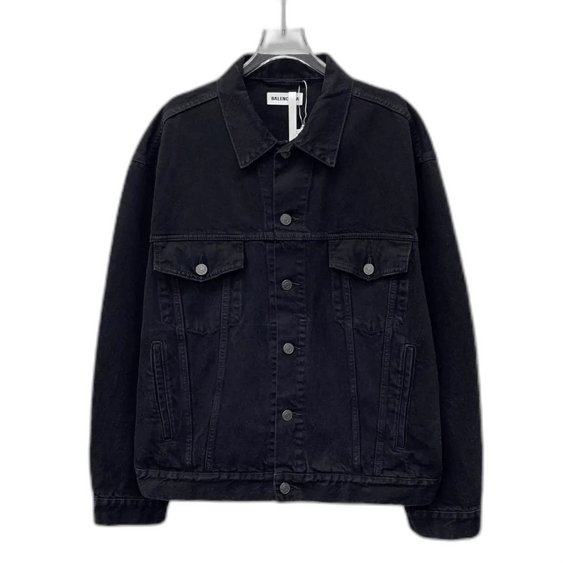Balenciaga Balenciaga Black Logo Denim Jacket Long Sleeve-2505 Size US XS / EU 42 / 0 - 1 Thumbnail