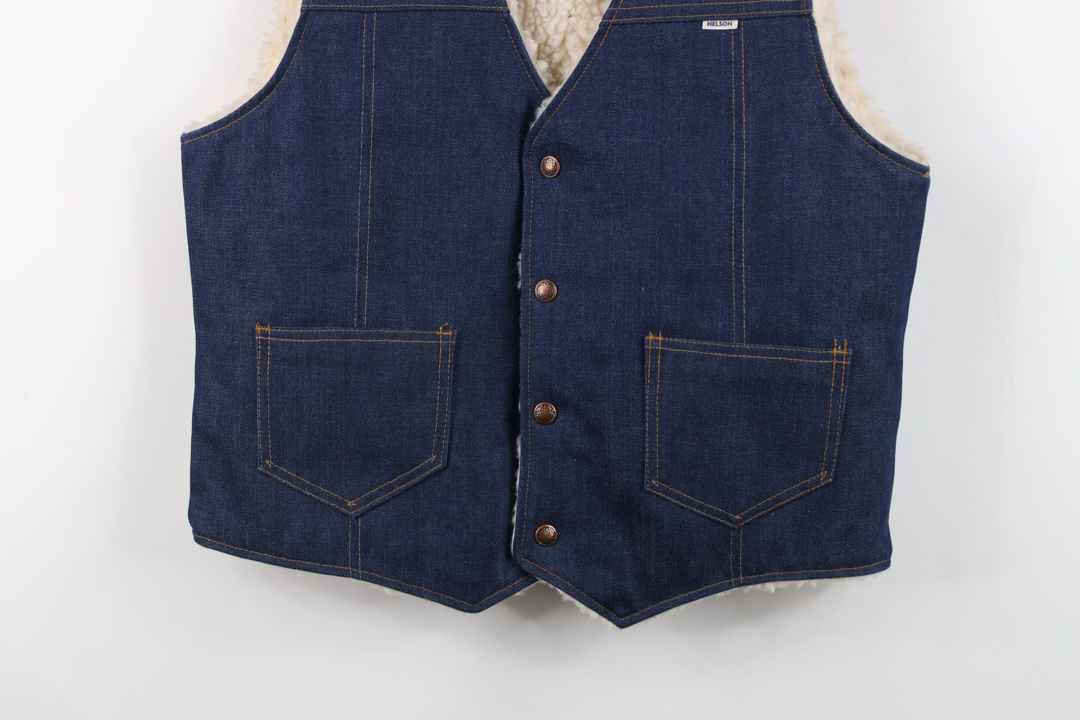 Vintage Deadstock Vintage 70s Streetwear Lined Denim Vest Jacket USA Size US M / EU 48-50 / 2 - 3 Thumbnail