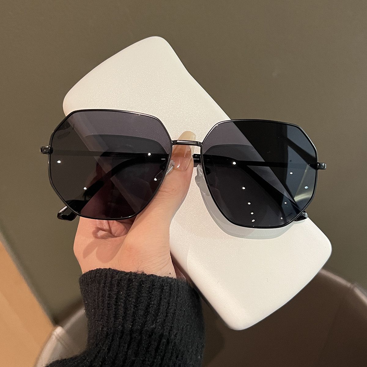 VIBE Hip-hop Street ins style custom avant-garde sunglasses Size ONE SIZE - 3 Thumbnail