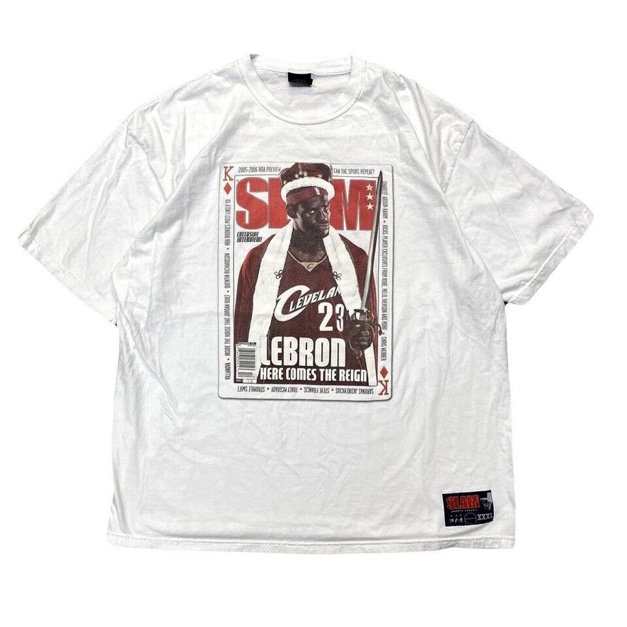NBA × Vintage VTG 00s Lebron James Slam Magazine Graphic Promo T Shirt 3XL Size US XXL / EU 58 / 5 - 1 Thumbnail