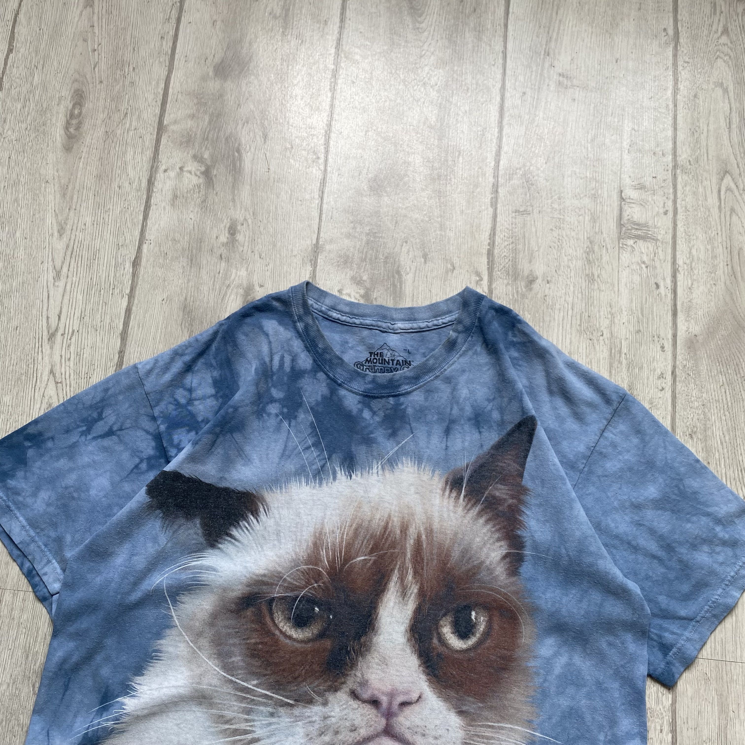 Vintage 🐈‍⬛Vintage 90s Animal Cat Overprint Tee Tie dye Mountain Size US L / EU 52-54 / 3 - 2 Thumbnail