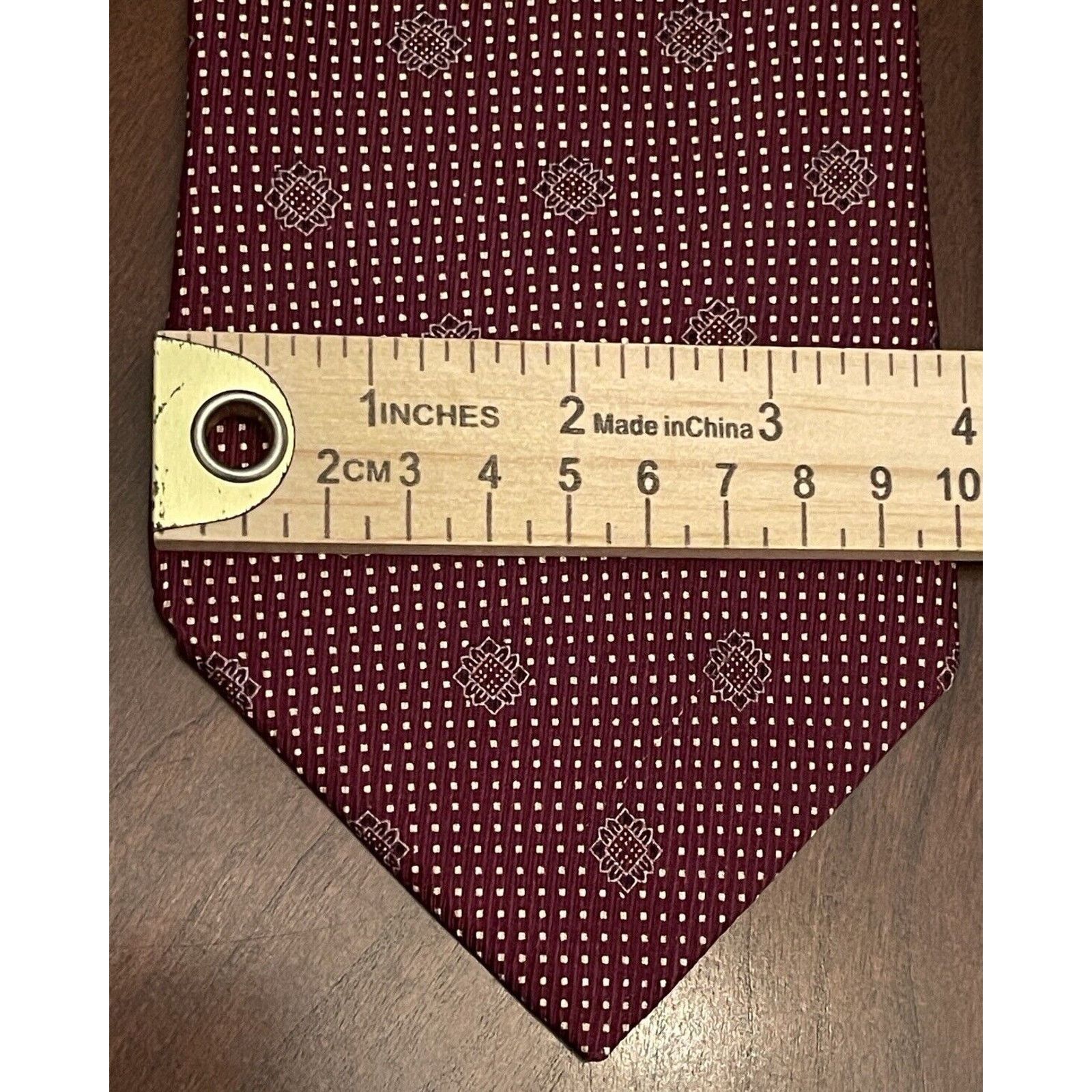 Nautica Nautica Burgundy Silk Mens NeckTie Made In Costa Rica Size ONE SIZE - 4 Thumbnail