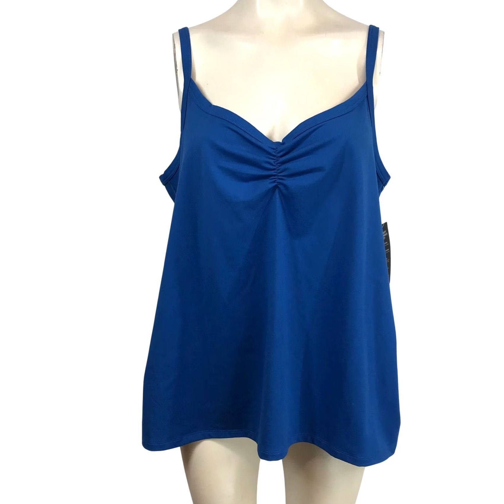Torrid Torrid Active Cami Tank Top Blue 2X 18-20 PlusSize Polyester Blend Spandex Moisture Wicking Ruched Sweetheart Sleeveless Yoga Gym Camisole Womens Size 3XL / US 20-22 - 2 Thumbnail