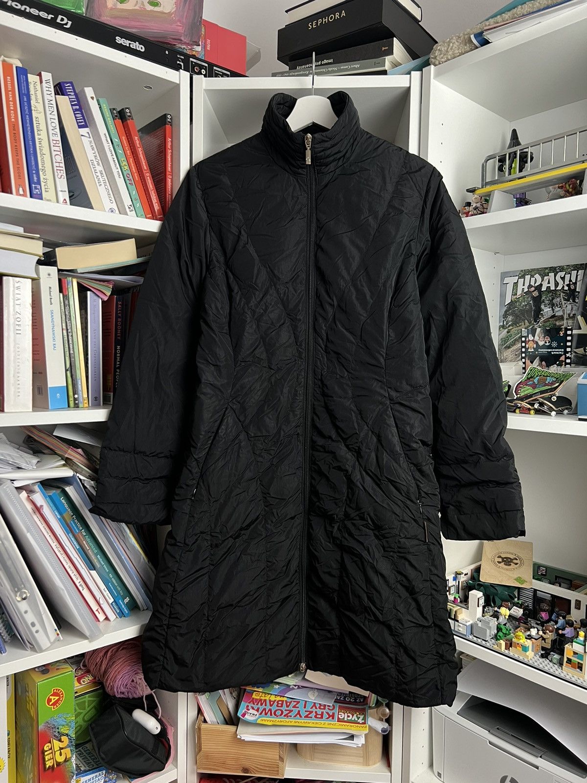 image of Vintage 90's Moncler Down Puffer Parka Jacket Coat S Luxury in Black, Women's (Size Small)