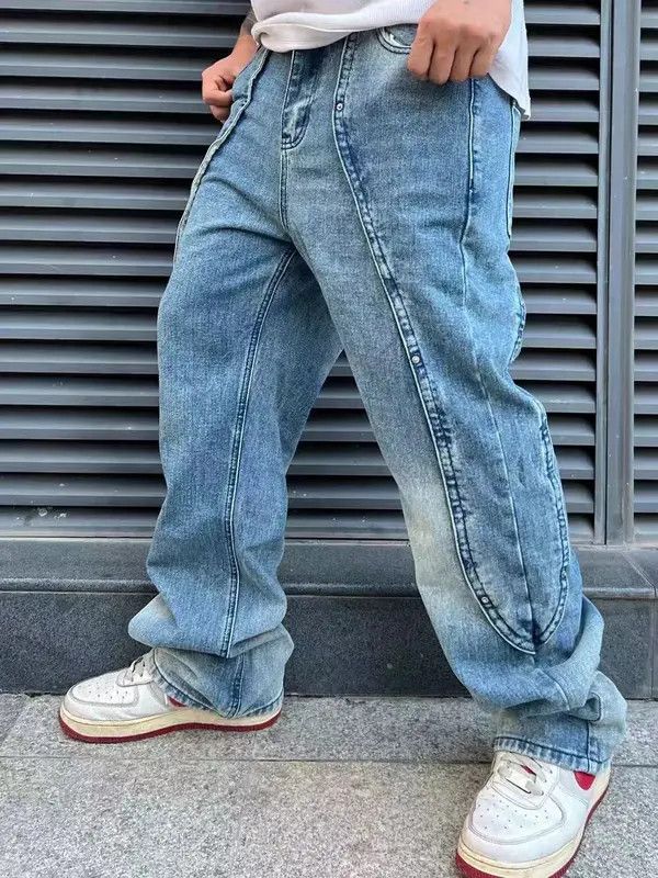 VIBE Vintage washed blue side topstitched jeans Size US 32 / EU 48 - 1 Thumbnail