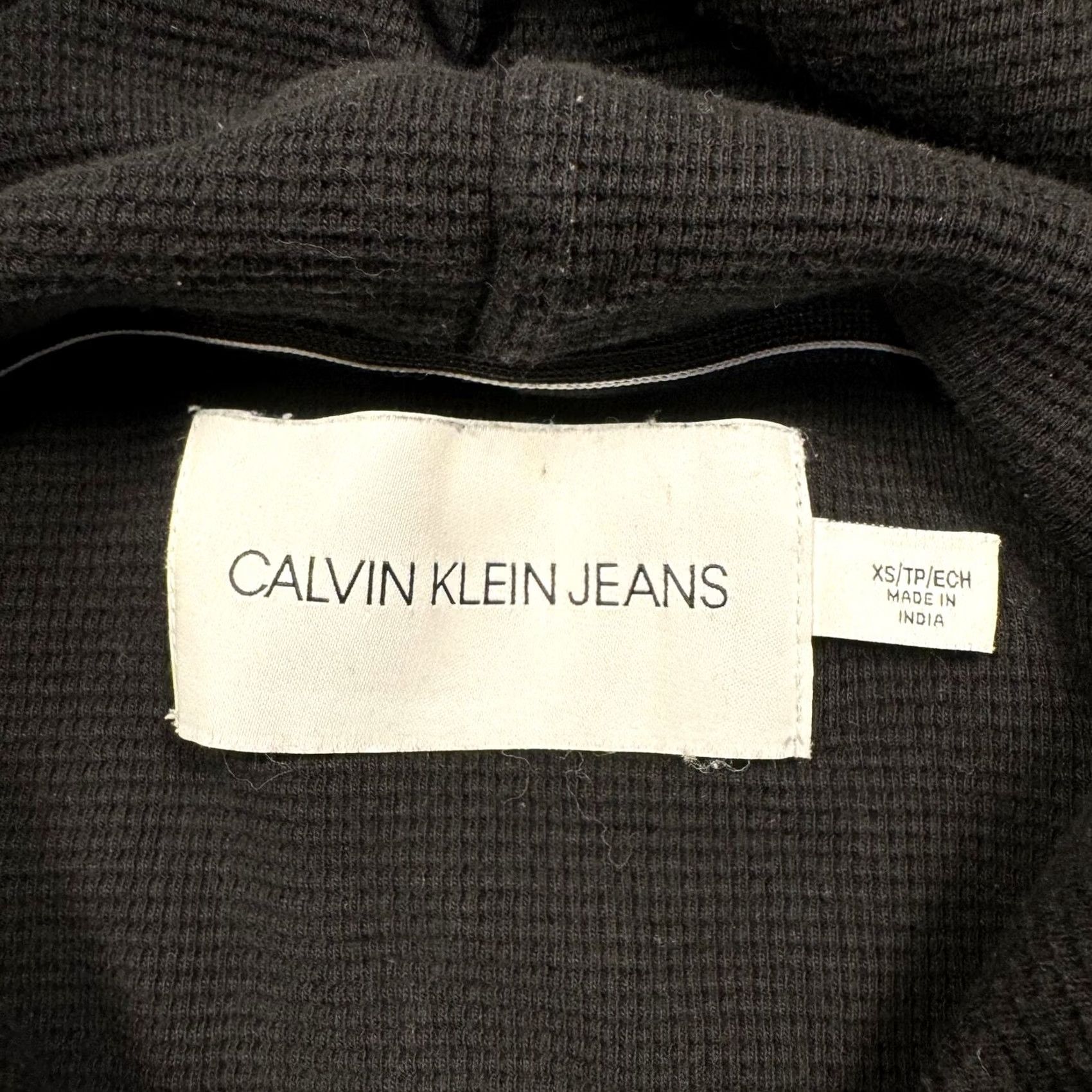 Vintage Calvin Klein Sweatshirt Men's XS Waffle Black Long Sleeve Hoodie Size US XS / EU 42 / 0 - 6 Thumbnail