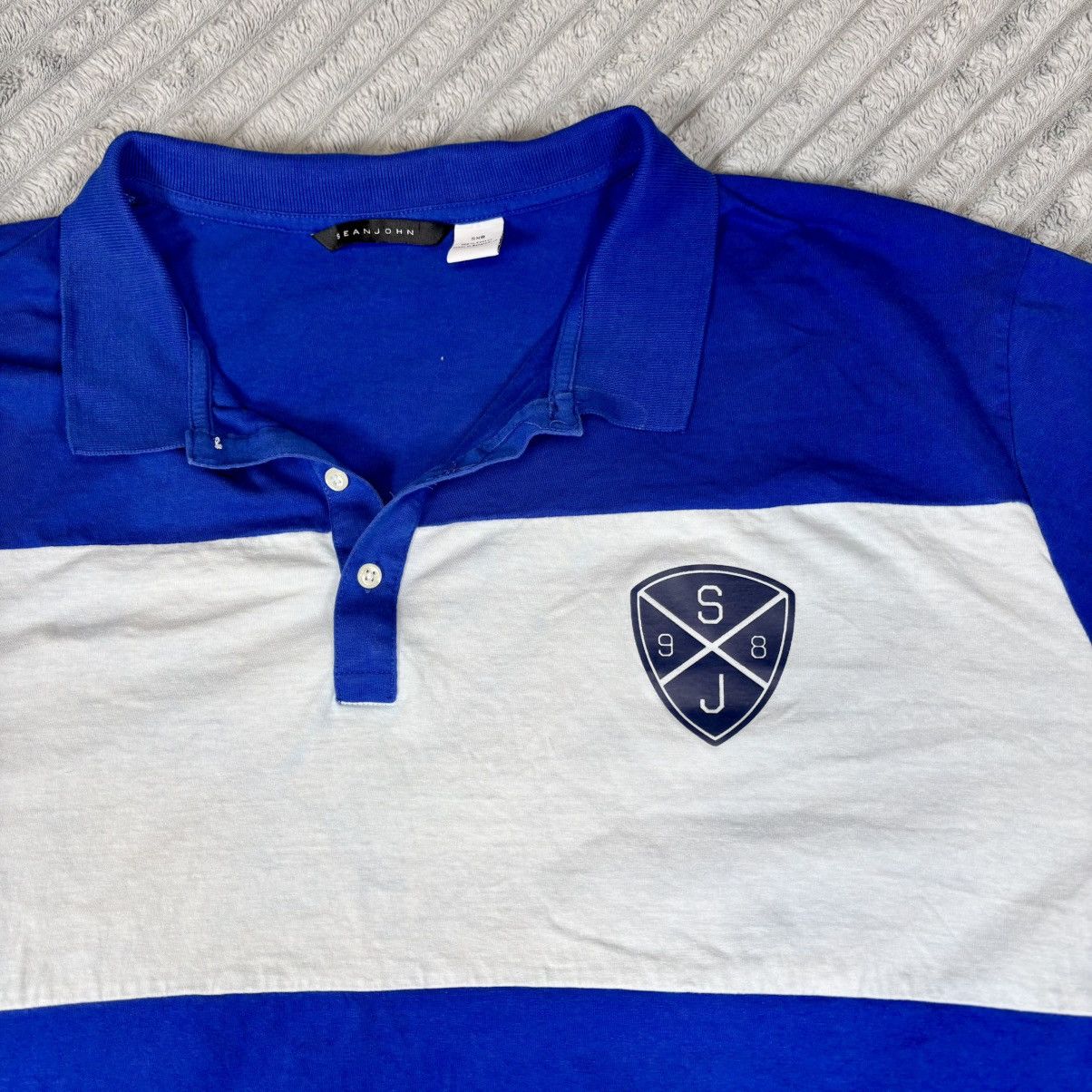 Sean John SEAN JOHN MENS POLO SHIRT Blue White 5XB VINTAGE Size US XXL / EU 58 / 5 - 3 Thumbnail