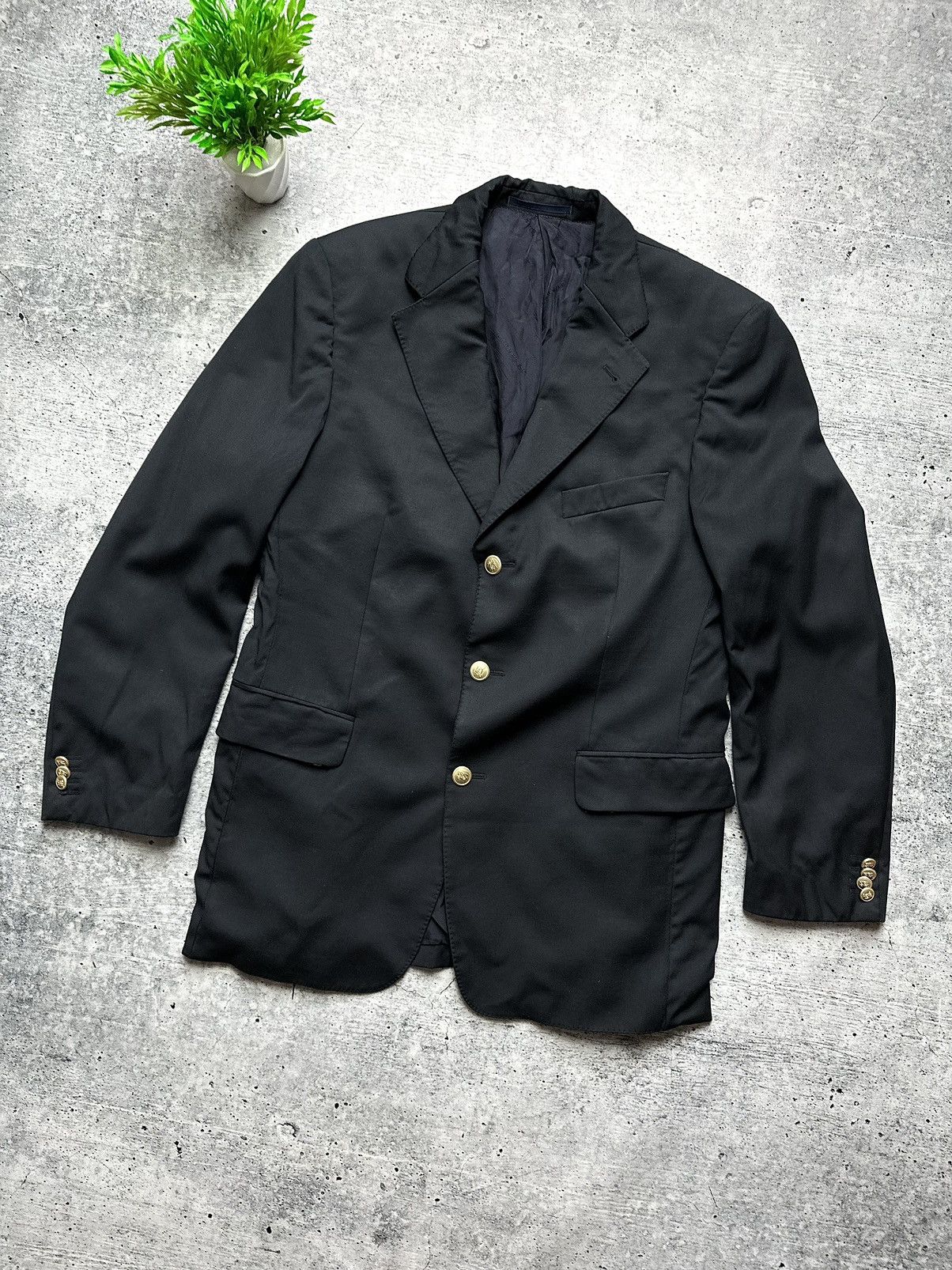 Burberry Vintage 90s Burberry London K-Knopf Wool Blazer Size 50S - 4 Thumbnail