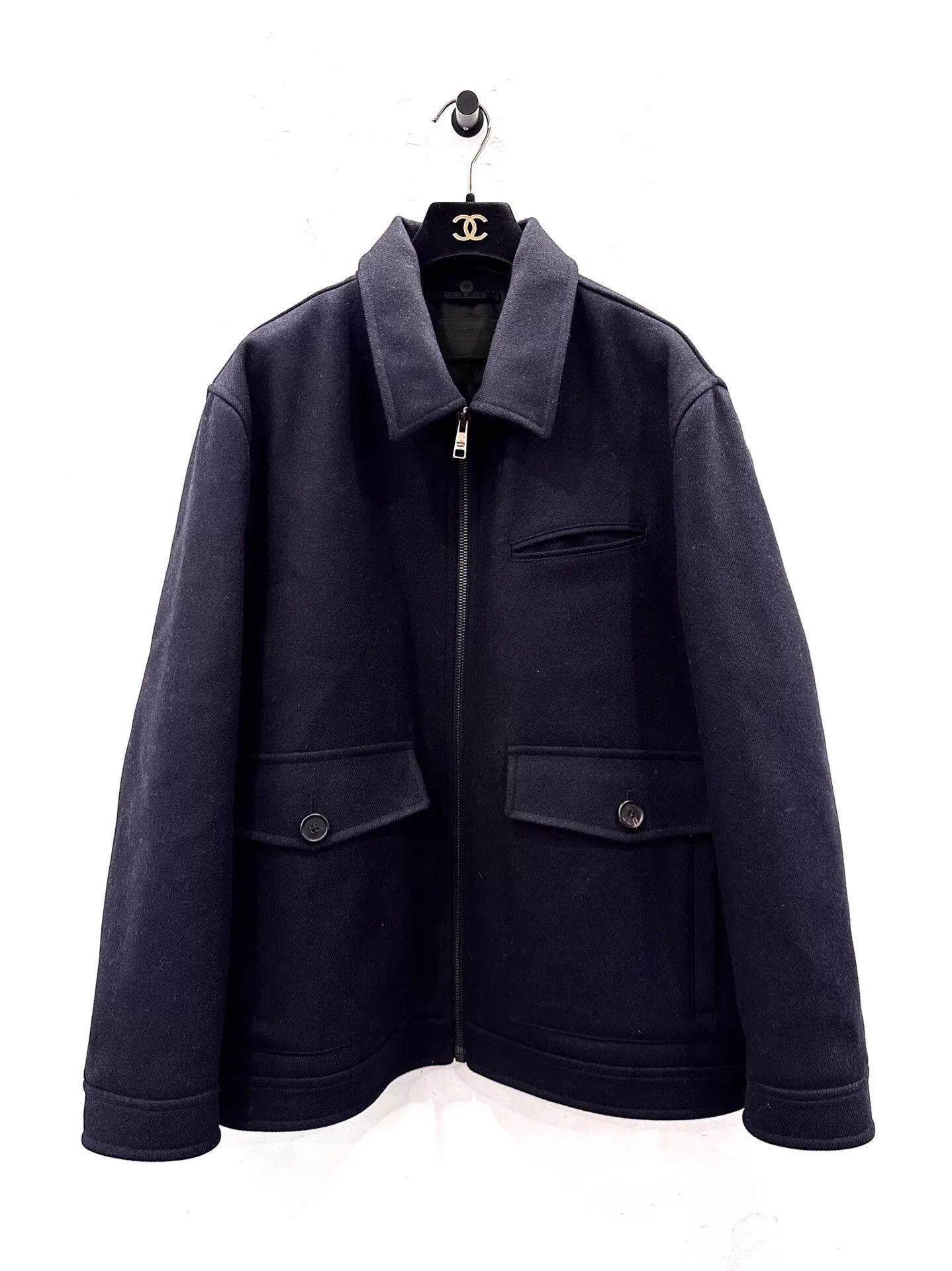 Prada Blue XL Zip-Front Collared Jacket Size US XL / EU 56 / 4 - 1 Thumbnail