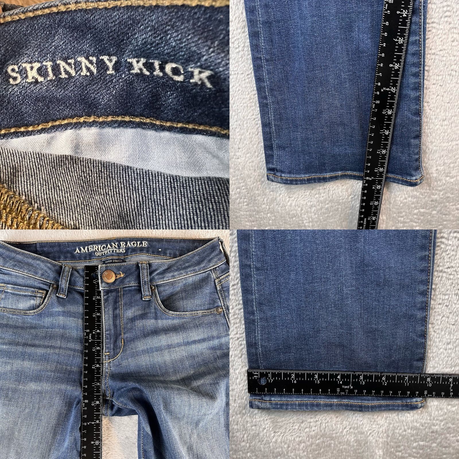 American Eagle Outfitters American Eagle Outfitters Jeans Womens 4 Regular Blue Denim Skinny Kick 5-Pocket Stretch High Rise Boho Vintage No Size 27" / US 4 / IT 40 - 8 Thumbnail