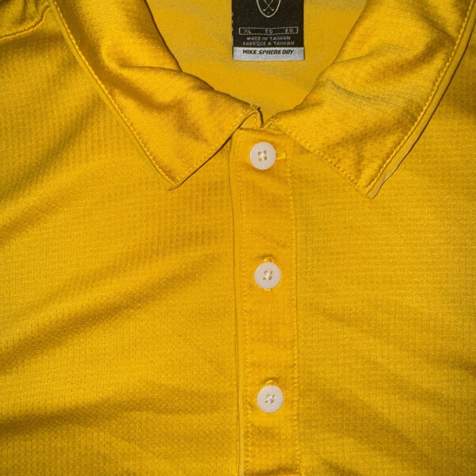 Nike Nike Sphere Dry Golf Polo Shirt XL Yellow Dri-Fit 23x30 Size US XL / EU 56 / 4 - 3 Thumbnail