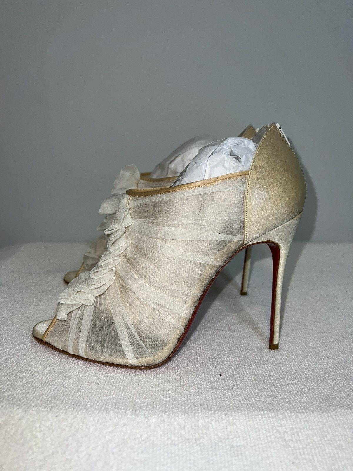 Christian Louboutin Christian Louboutin Silk Canonita 100 MM Booties 40 Size US 10 / IT 40 - 1 Thumbnail