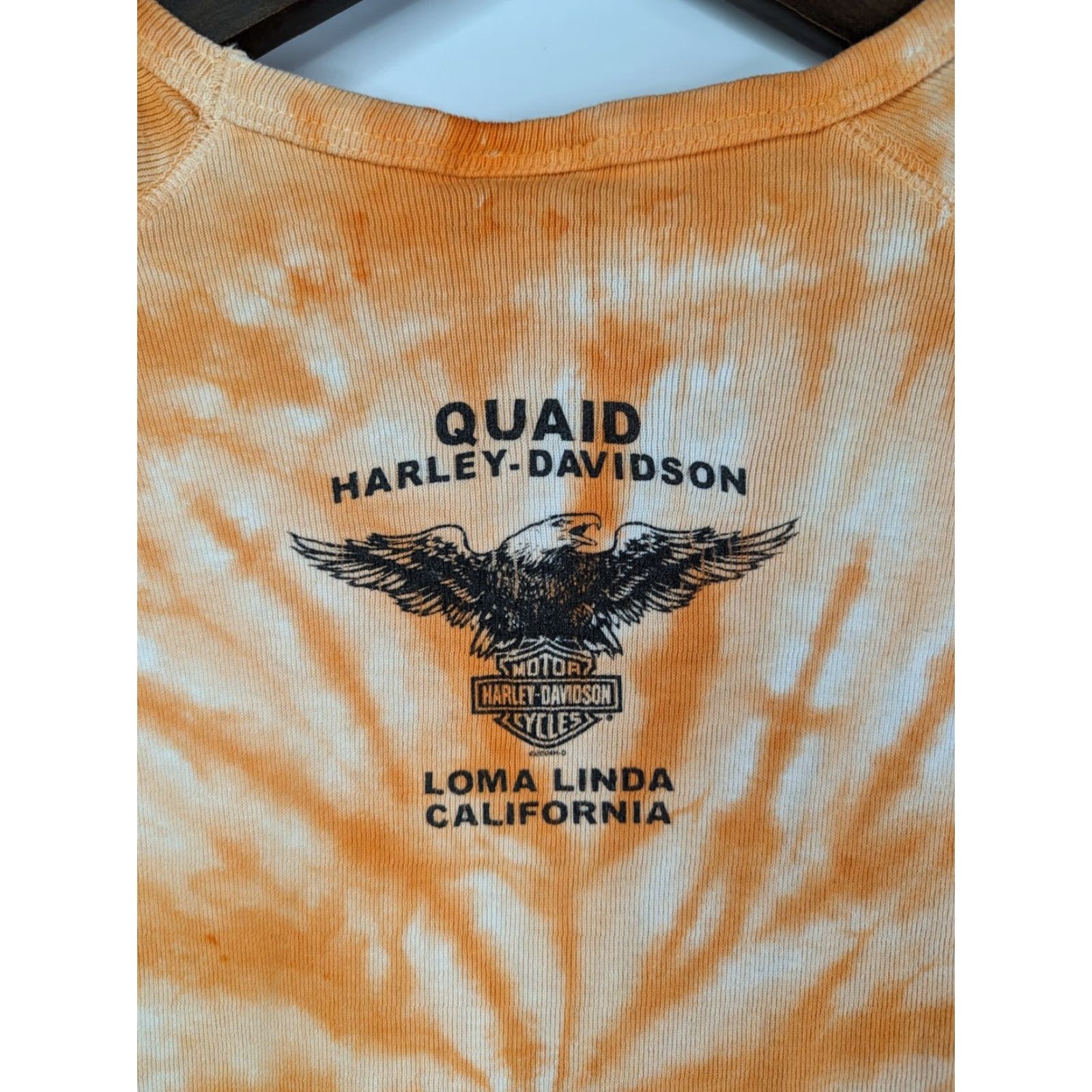 Harley Davidson VTG Harley-Davidson Orange Tie Dye Sleeveless Shirt Womens Large L Manuf Harley-Davidson Shirt Sleeveless Orange Tie Dye Womens Large Size L / US 10 / IT 46 - 4 Thumbnail
