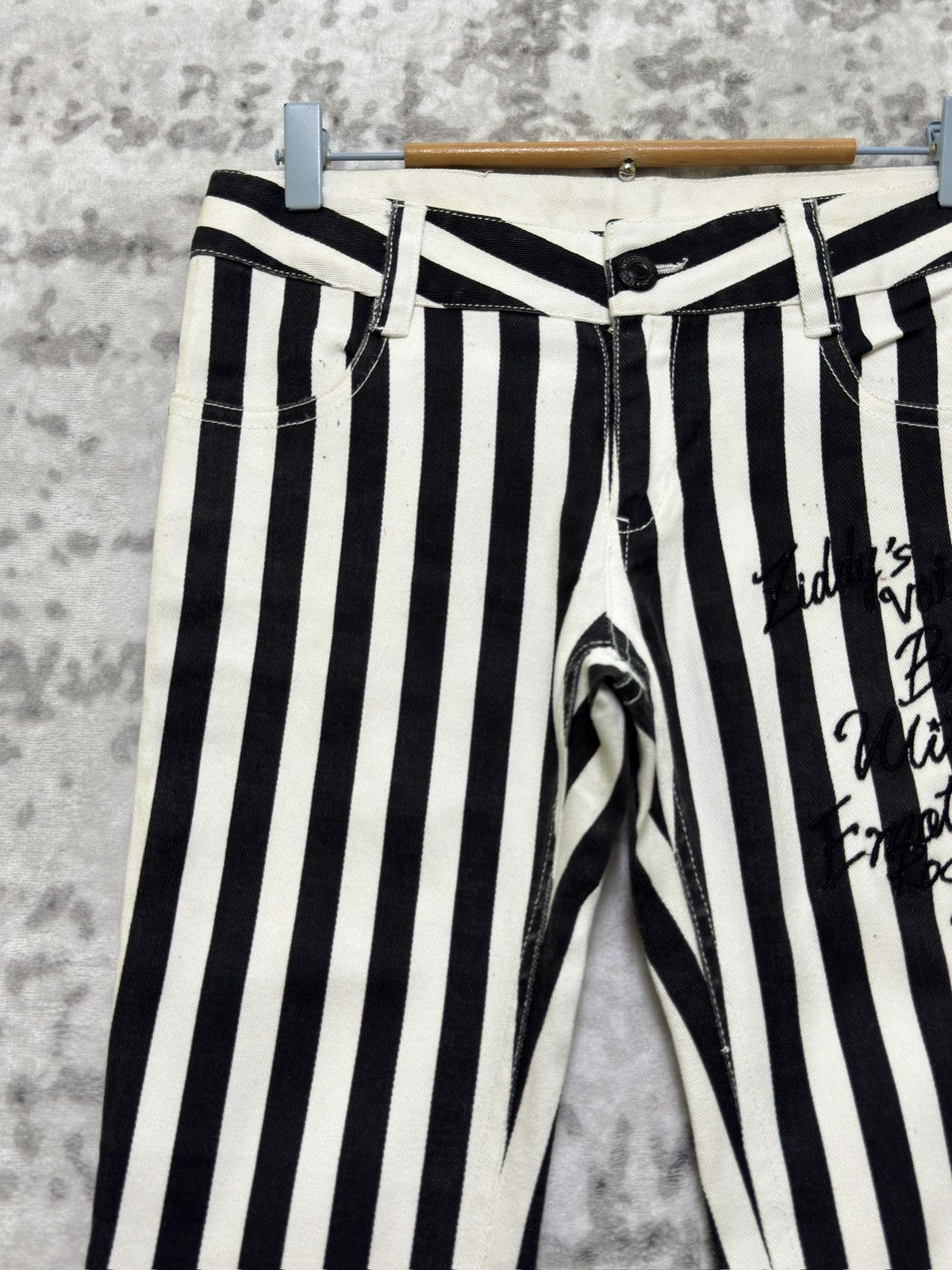 Japanese Brand GLAM ROCK BY ZIDDY Striped Low Rise Super Skinny Pants Size 28" / US 6 / IT 42 - 4 Thumbnail