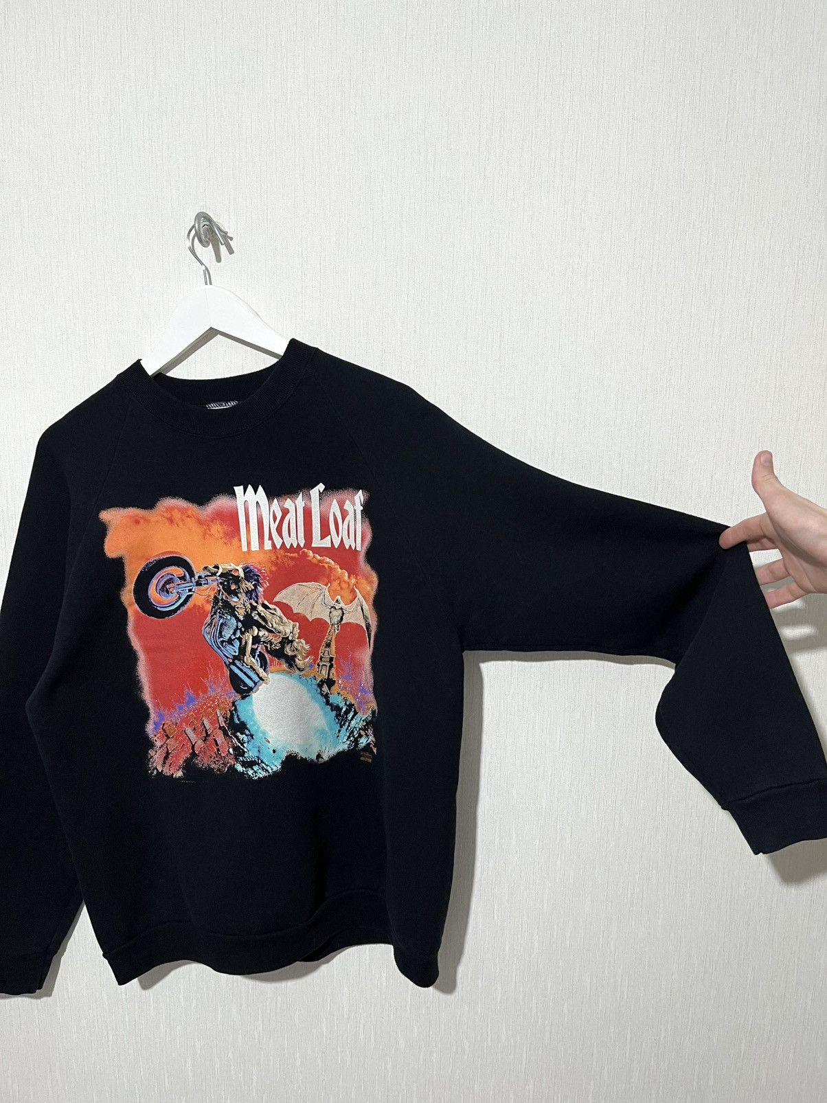 Band Tees × Vintage Vintage 90s Meat Loaf Bat Out Of Hell Made In USA Sweatshirt Size US L / EU 52-54 / 3 - 6 Thumbnail