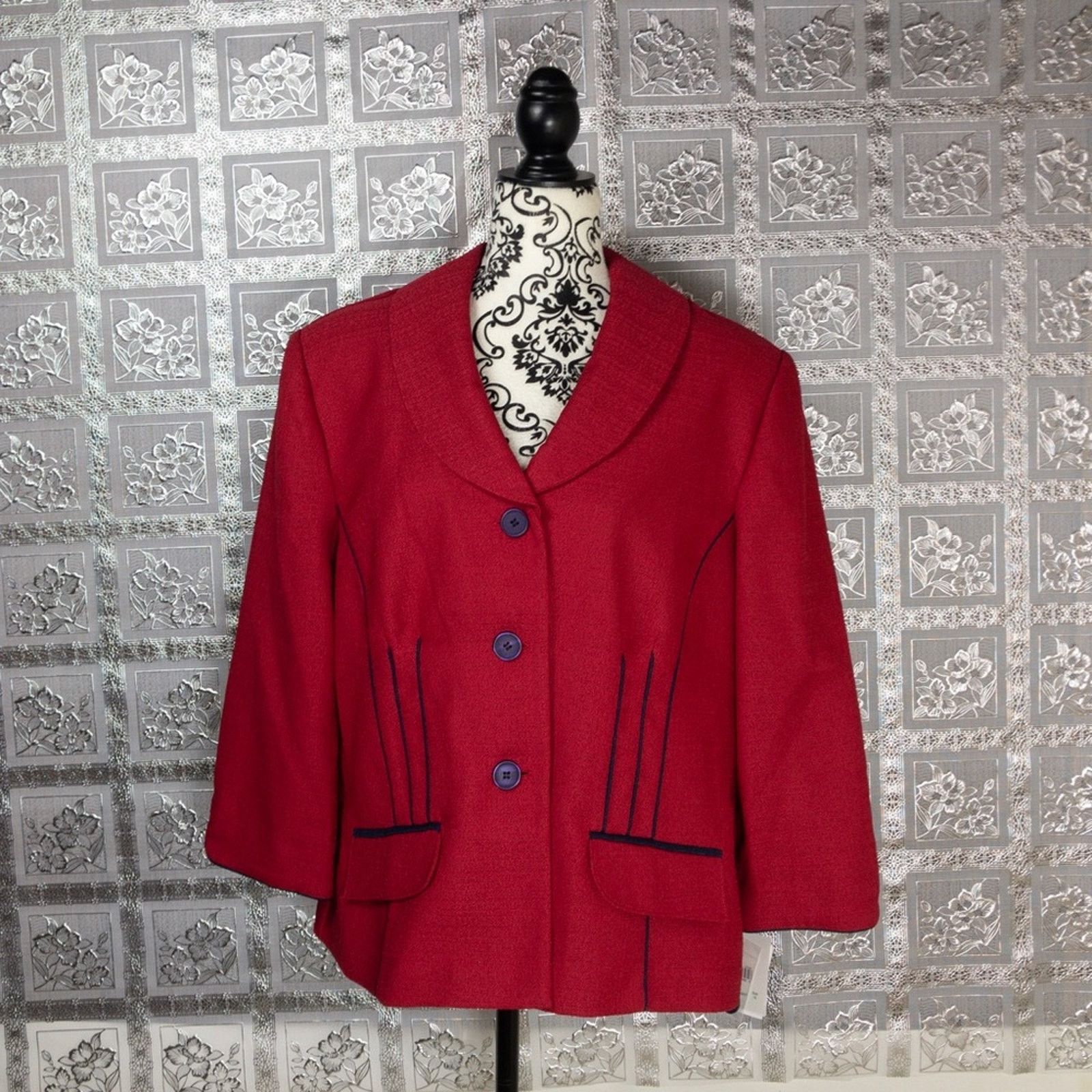 Other NWT Sag Harbor Button Front Elegant Jacket Size 16 Size XXL / US 16-18 / IT 52-54 - 2 Thumbnail