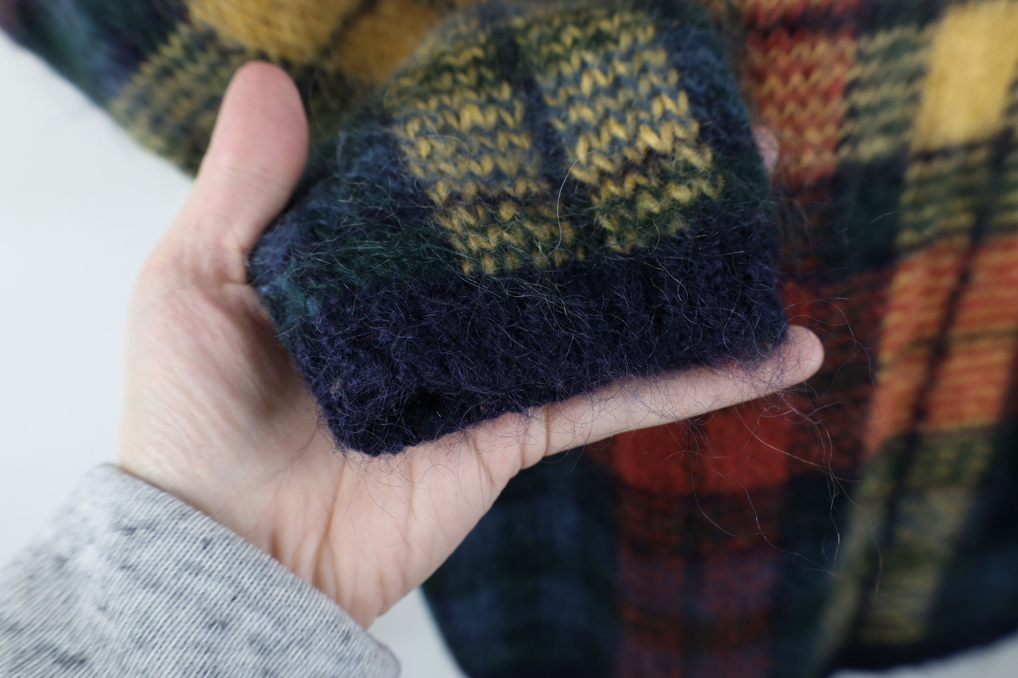 Vintage Vintage 90s Streetwear Mohair Rainbow Plaid Knit Sweater Size M / US 6-8 / IT 42-44 - 5 Thumbnail