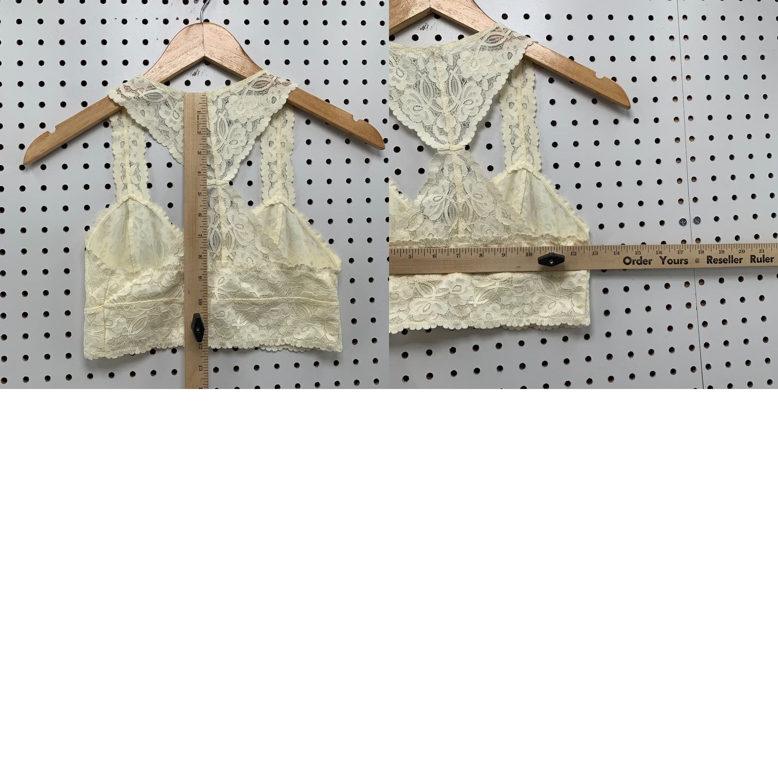 Free People Intimately Free People Galloon Nylon Lace Halter Bralette Beige Small 13x12 Size ONE SIZE - 9 Thumbnail