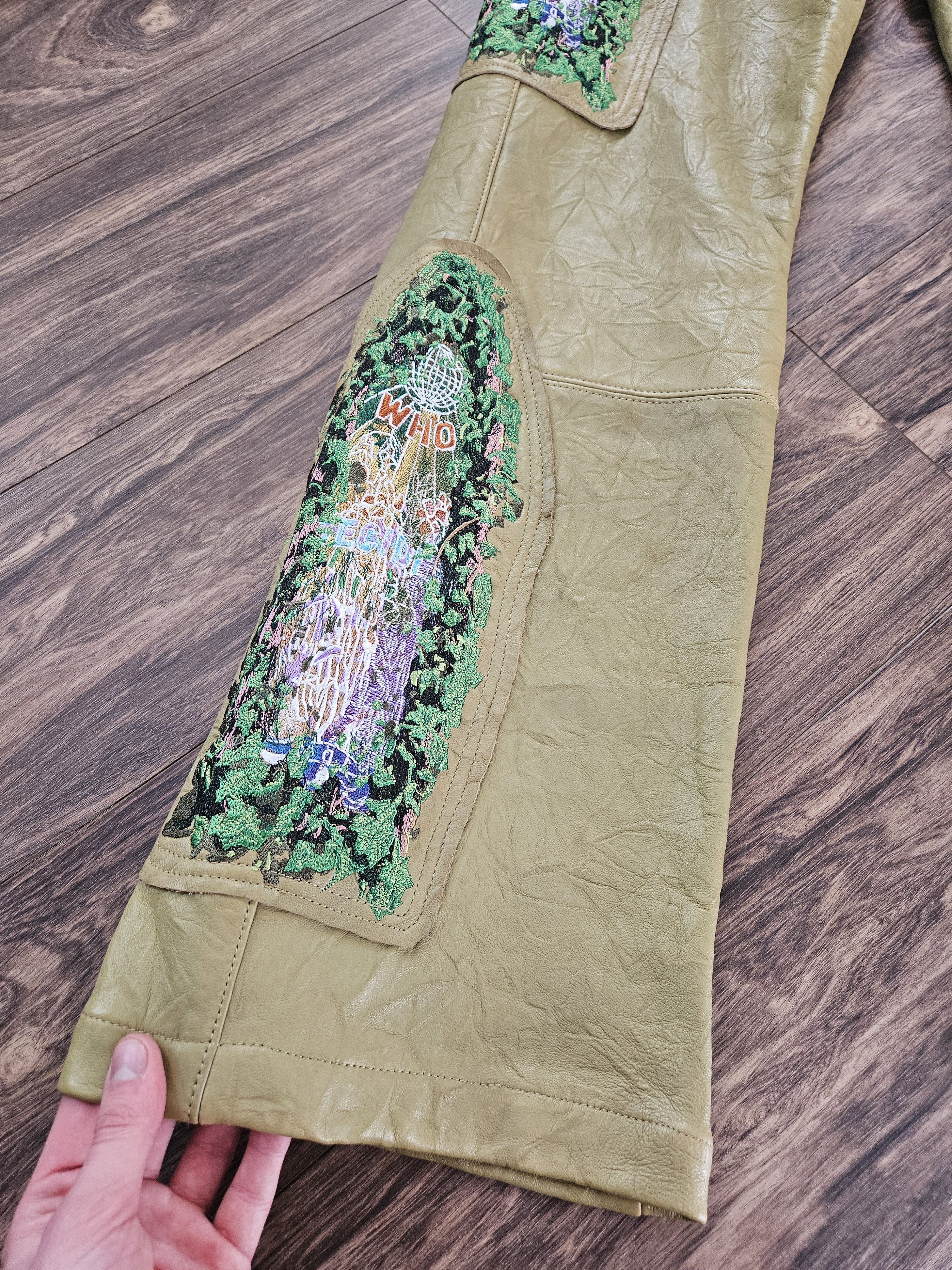 Who Decides War Who Decides War Garden Glass Thorned Tan Leather Pants Size US 34 / EU 50 - 4 Thumbnail