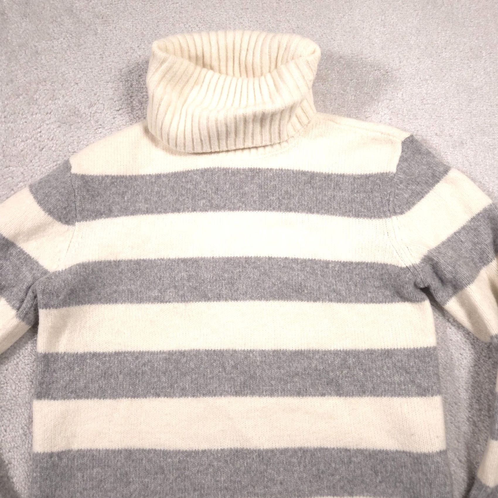 Vintage Calvin Klein Jeans Sweater Womens S Gray White Stripe Turtleneck Knit Pullover Casual Winter Knit"% Size S / US 4 / IT 40 - 3 Thumbnail