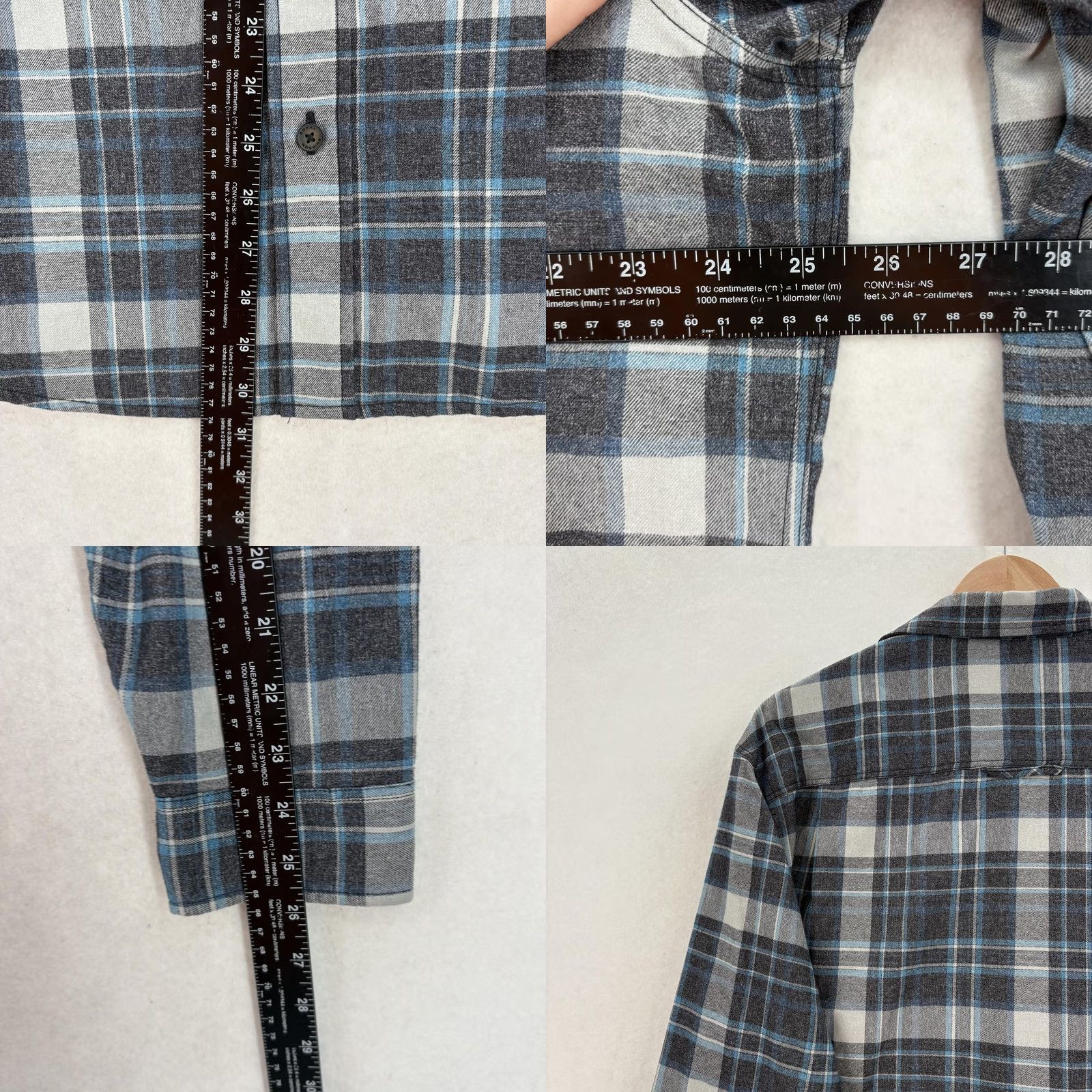 Royal Robbins Roy al Robbins Shirt Mens XL Gray Plaid Long Sleeve Flannel Button Up Hiking Camp Size US XL / EU 56 / 4 - 8 Thumbnail