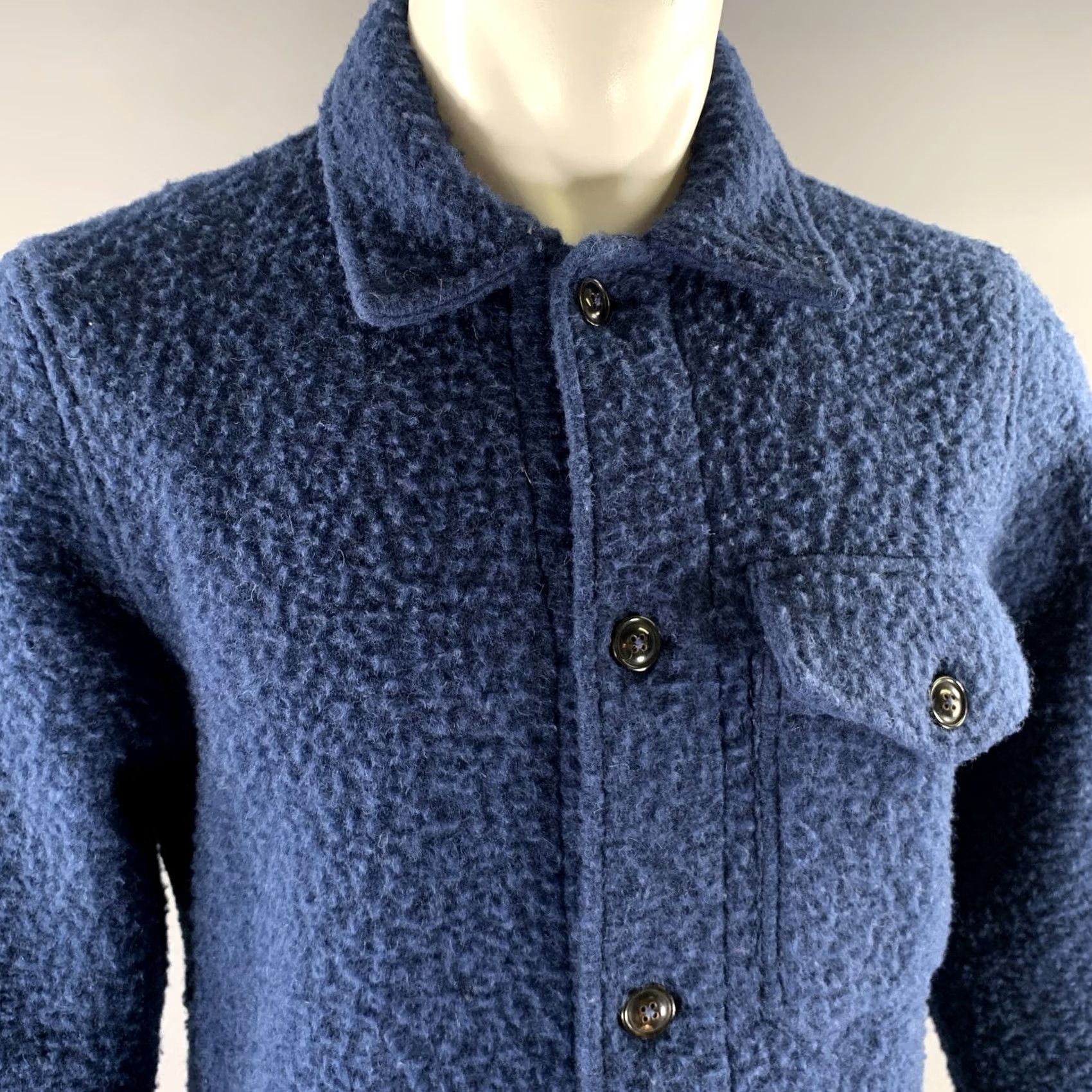 Todd Snyder TODD SNYDER Jacket Size M Blue Textured Wool Blend Size US M / EU 48-50 / 2 - 2 Thumbnail