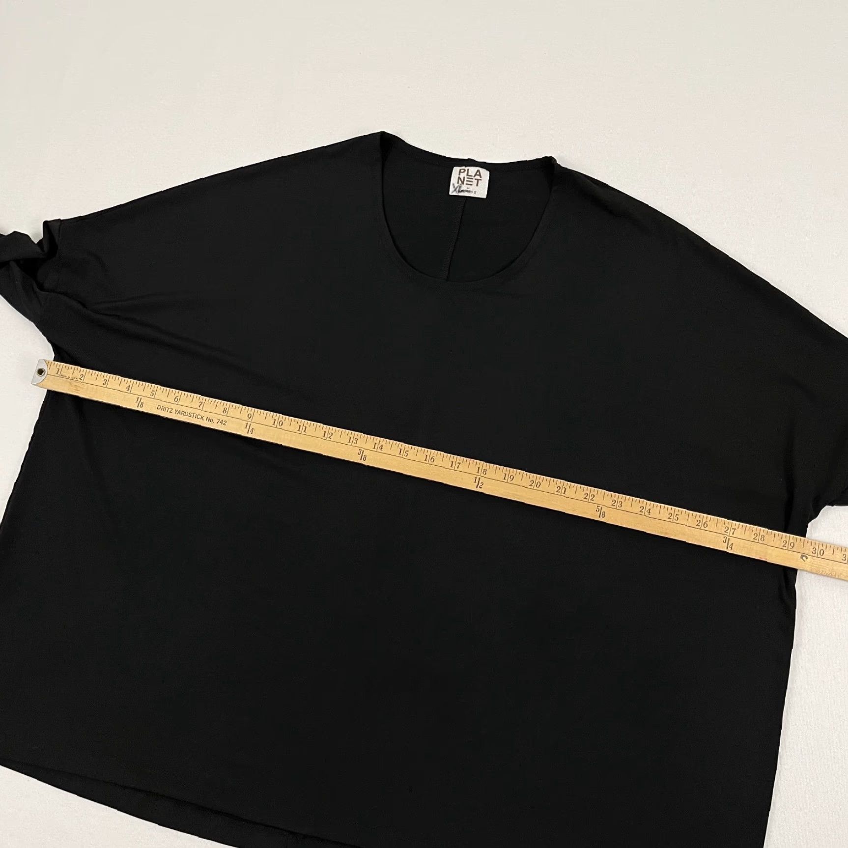 Vintage Planet by Lauren G Blouse Womens OSFA Black Oversized Boxy Dolman Sleeve Minimal Shirt Adults OSFA Black Size ONE SIZE - 4 Thumbnail