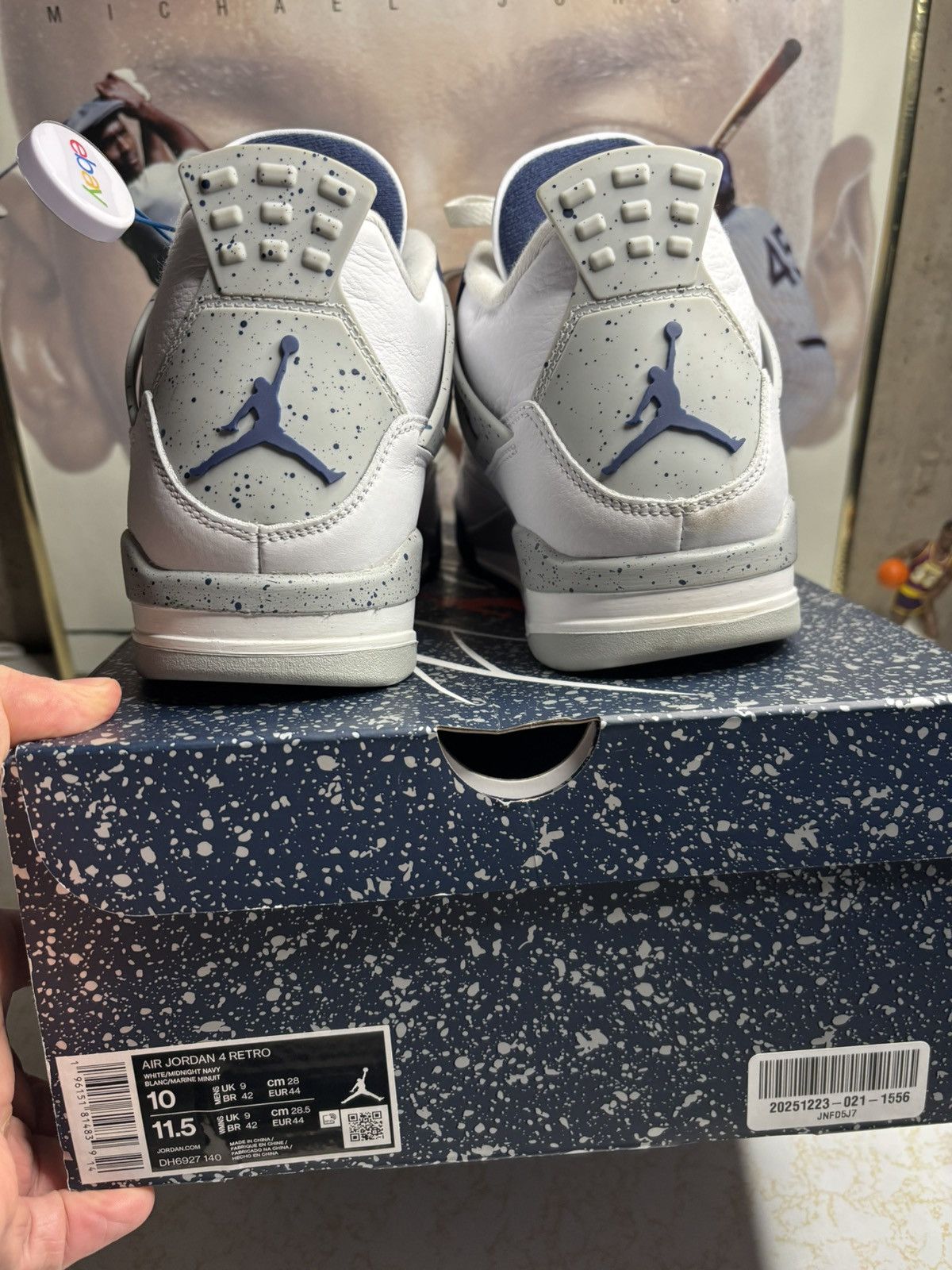 Jordan Brand Air Jordan 4 Retro midnight Navy Size US 10 / EU 43 - 7 Thumbnail