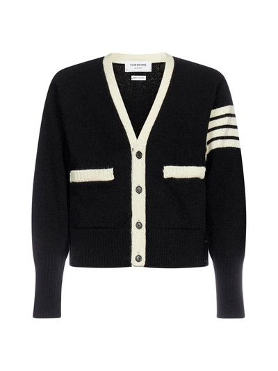 Thom Browne RARE- BLACK Mohair Tweed Jersey Stitch 4-bar Cardigan Size US L / EU 52-54 / 3 - 1 Thumbnail